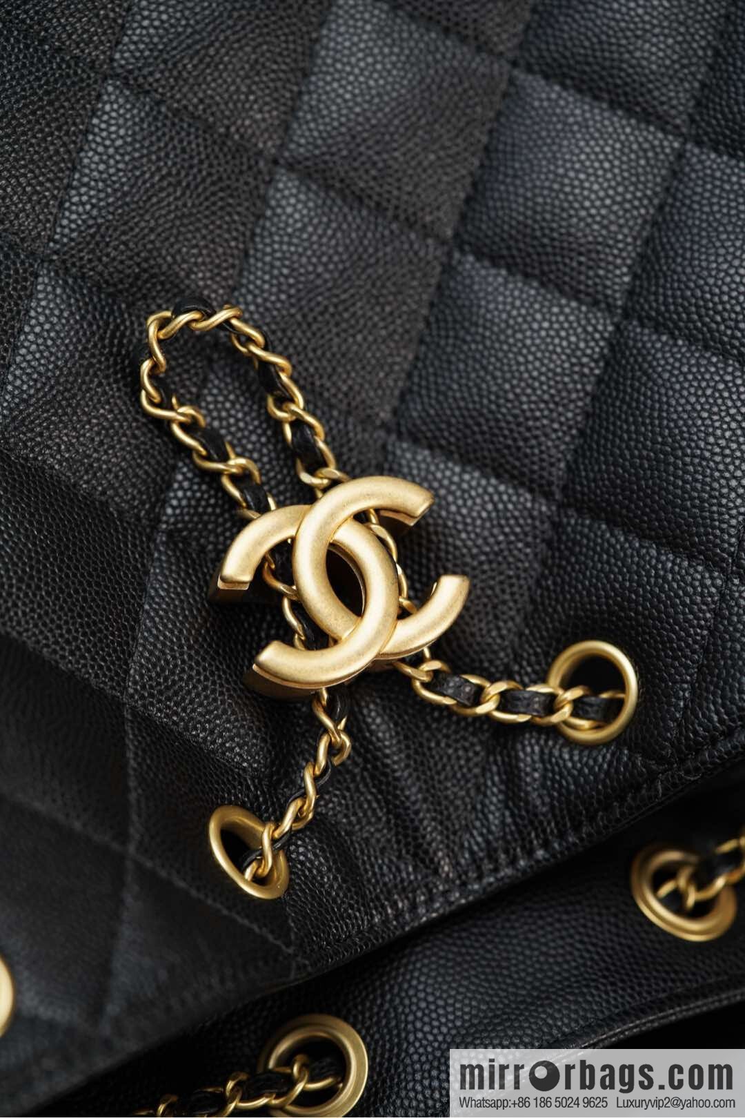 𝐂𝐡𝐚𝐧𝐞𝐥 𝟐𝟓𝐬 𝐡𝐨𝐛𝐨 𝐛𝐚𝐠 Drawstring Bucket Bag, Black Gold Caviar, Large ✔️ AS5311