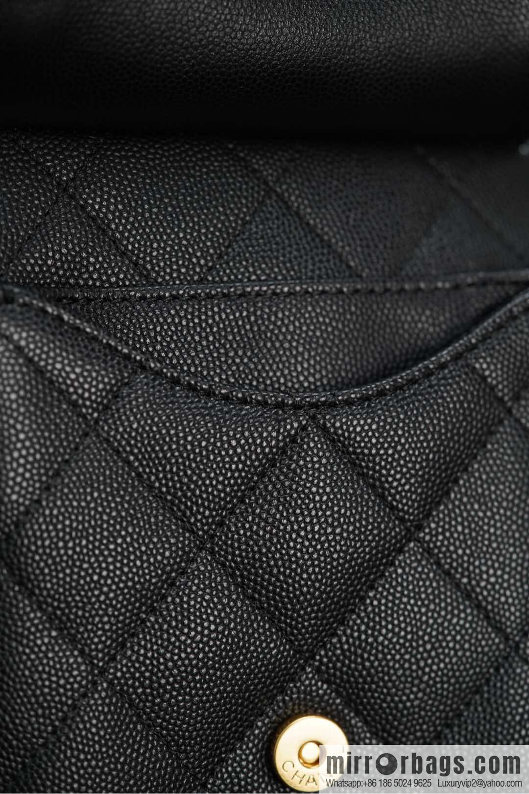 𝐂𝐡𝐚𝐧𝐞𝐥 𝟐𝟓𝐬 𝐡𝐨𝐛𝐨 𝐛𝐚𝐠 Drawstring Bucket Bag, Black Gold Caviar, Large ✔️ AS5311