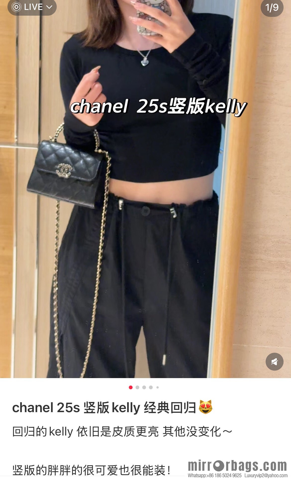 ππ‘ππ§ππ₯ 25s Cross Handle Black Gold Litchi π Vertical AP3237