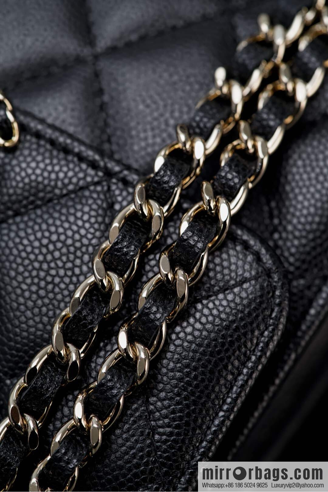 ππ‘ππ§ππ₯ 25s Cross Handle Black Gold Litchi π Vertical AP3237