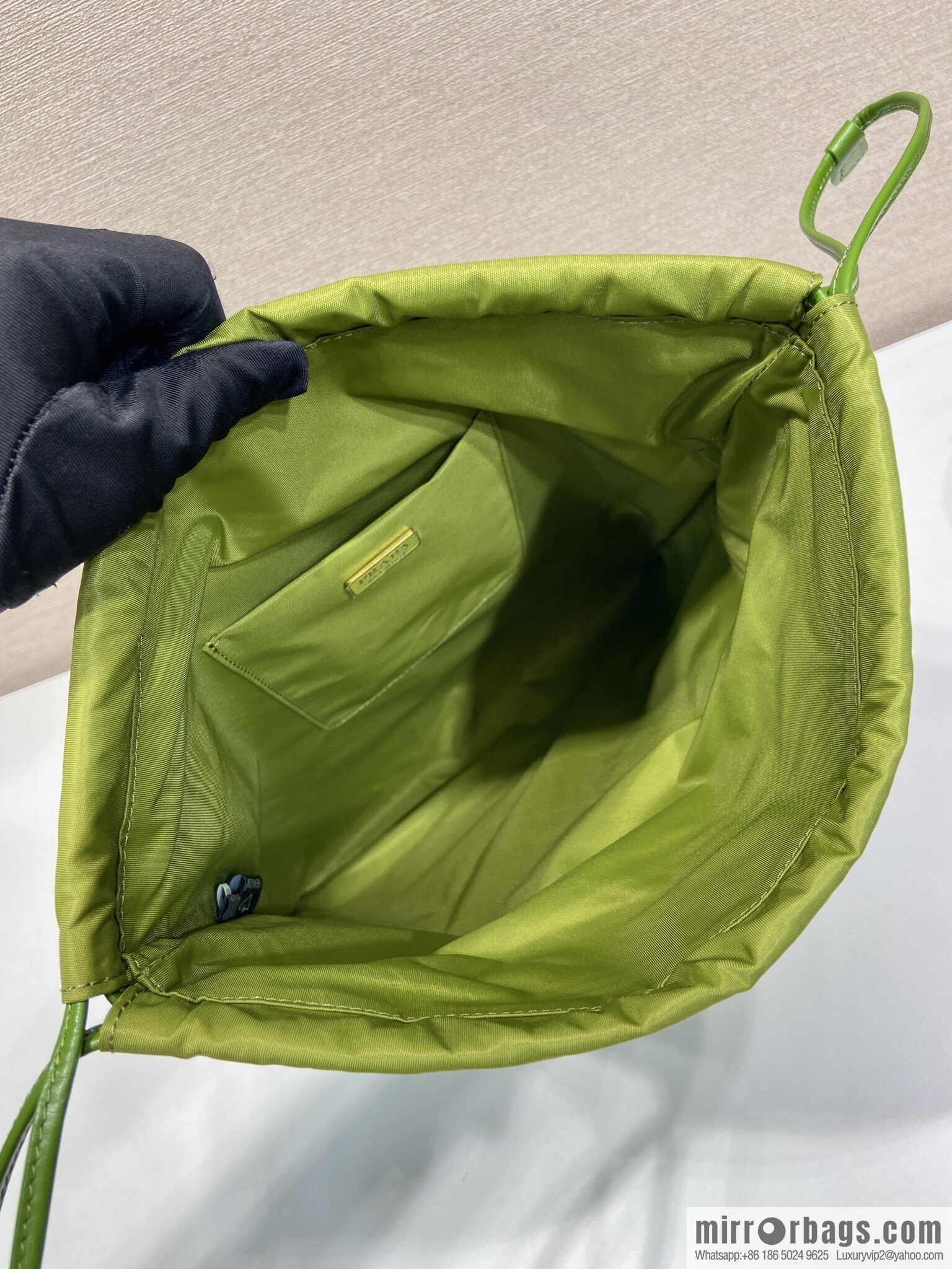 PRADA 🎉 new handbag 🎉 1NK001 drawstring pouch 🎉 green