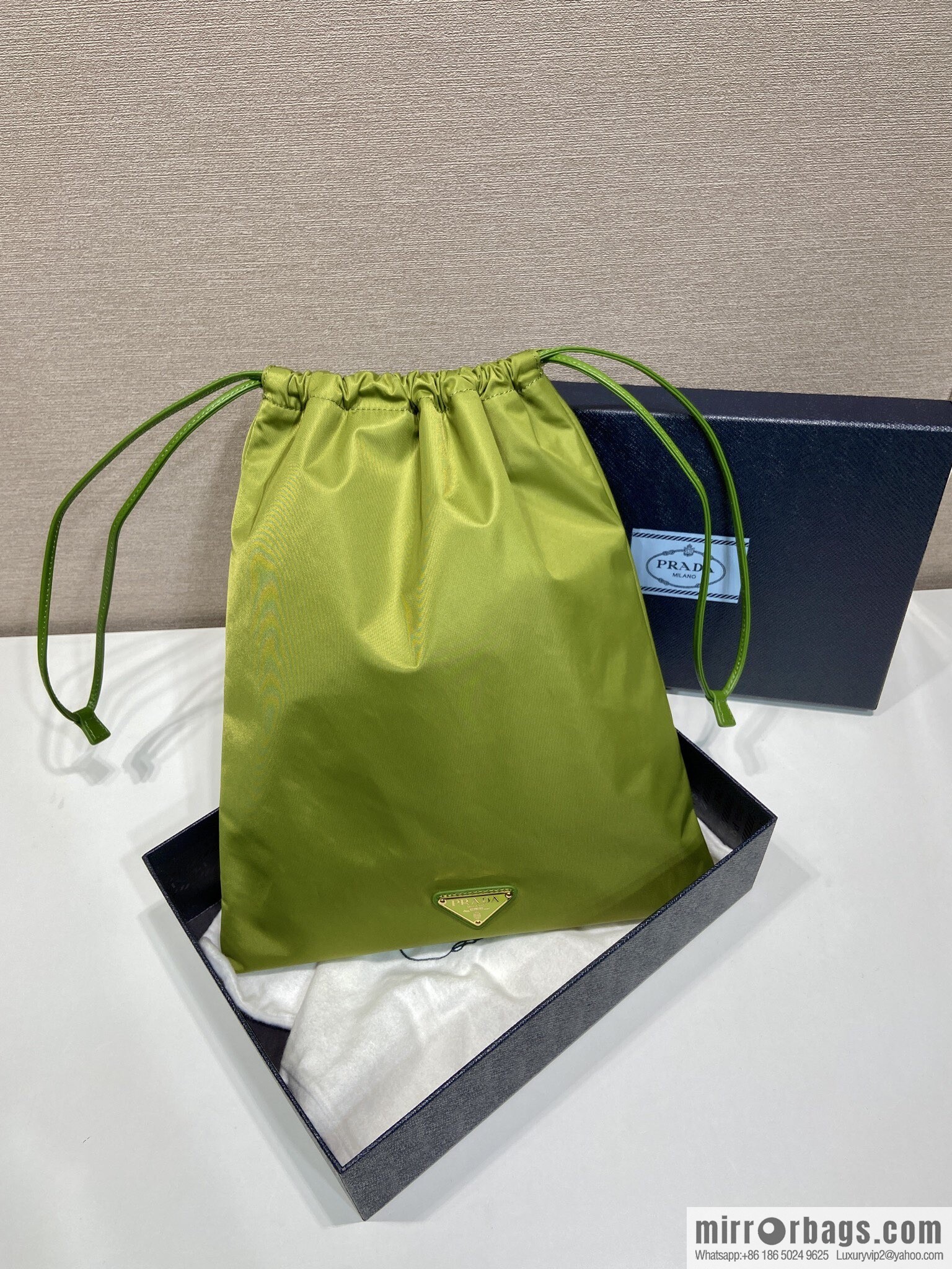 PRADA 🎉 new handbag 🎉 1NK001 drawstring pouch 🎉 green