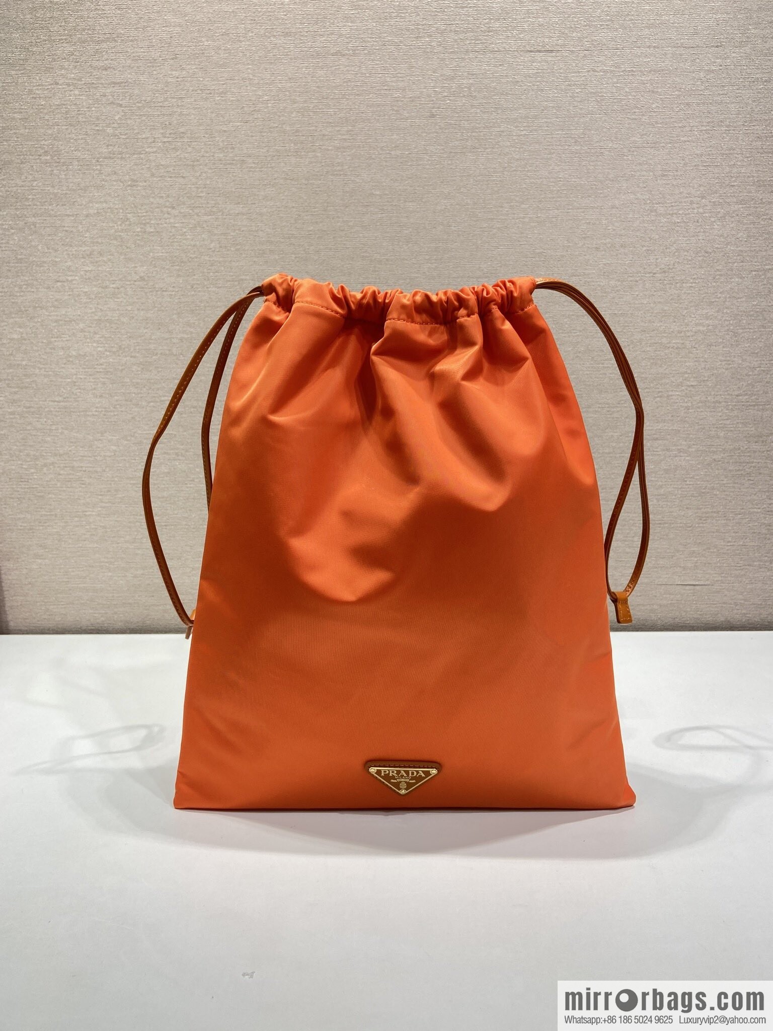 PRADA 🎉 new handbag 🎉 1NK001 drawstring pouch 🎉 orange
