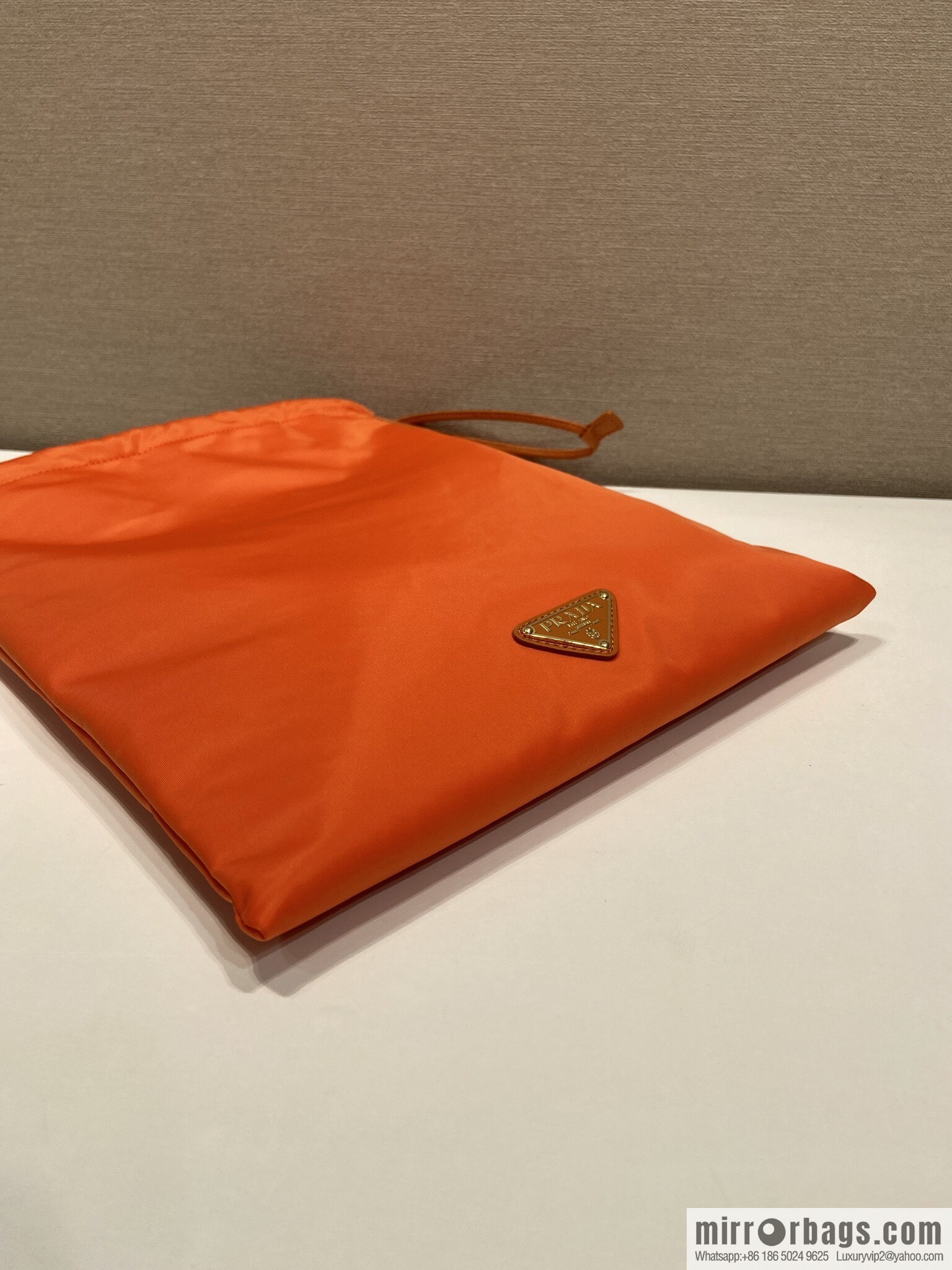 PRADA 🎉 new handbag 🎉 1NK001 drawstring pouch 🎉 orange