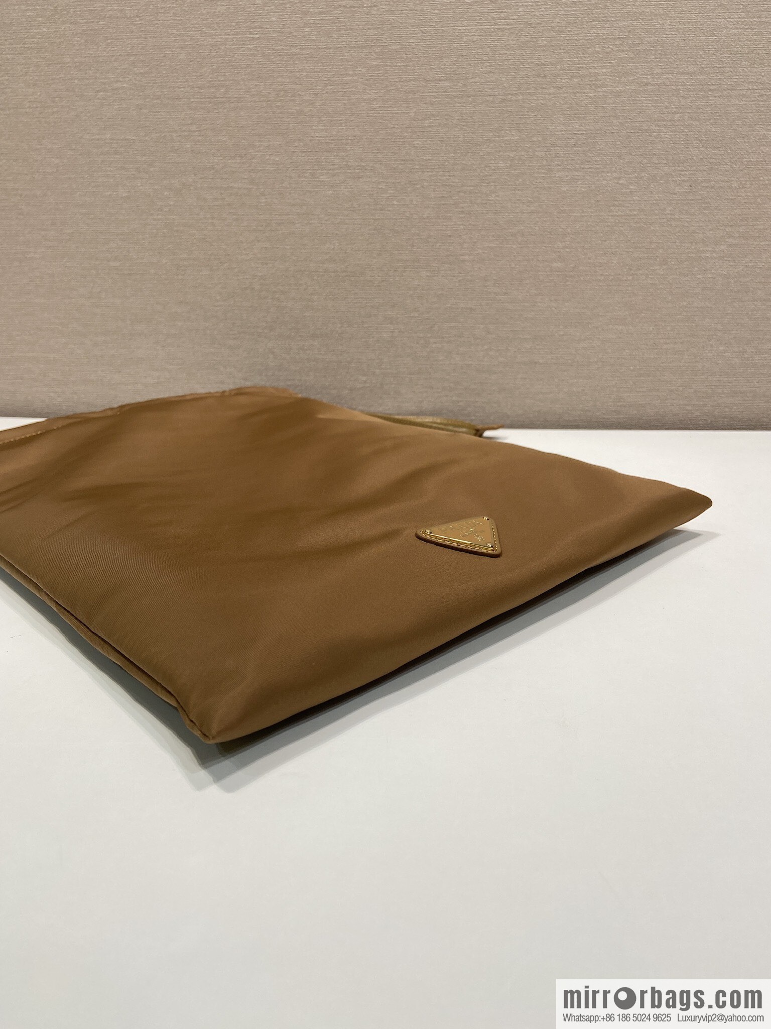 PRADA 🎉 new handbag 🎉 1NK001 drawstring pouch 🎉 caramel color