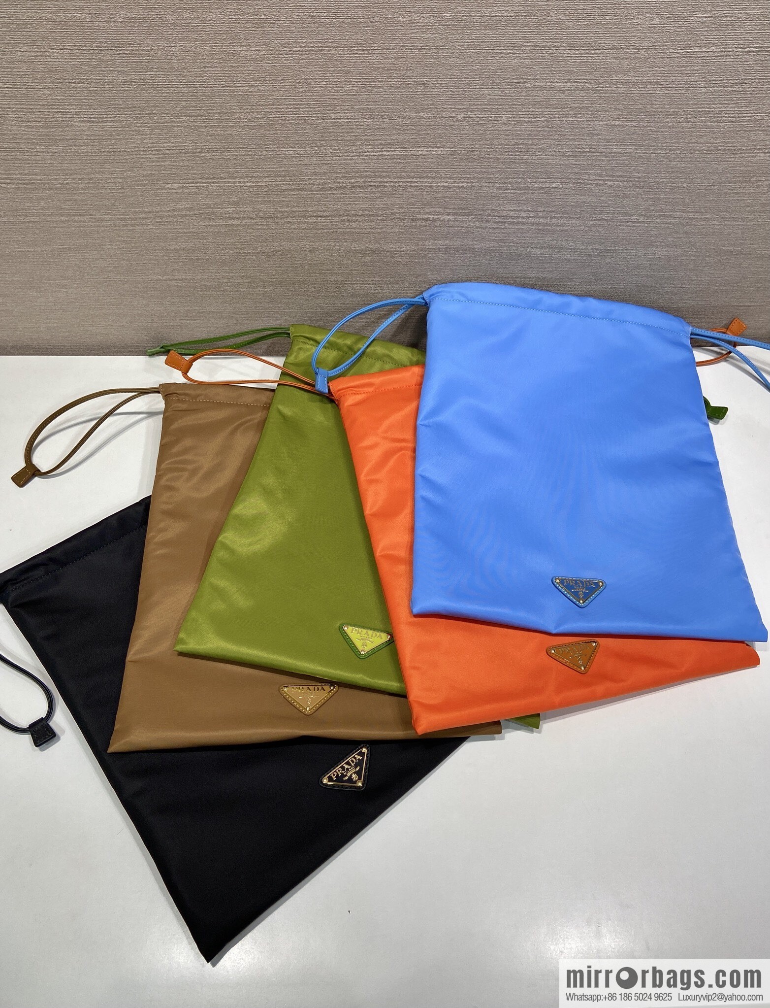 PRADA 🎉 new handbag 🎉 1NK001 drawstring pouch 🎉 blue