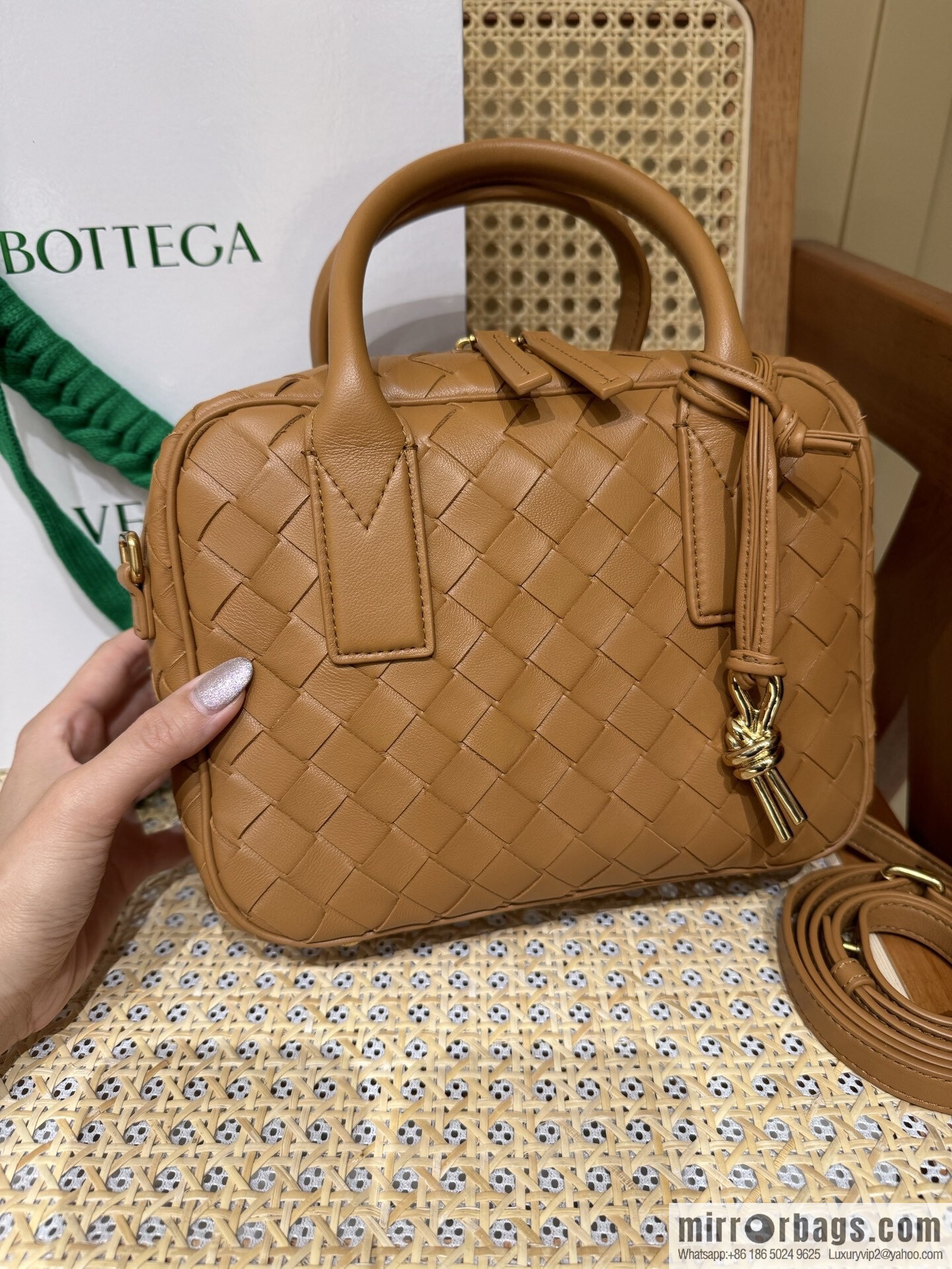 BV Small Getaway Handbag 776736 Light Brown