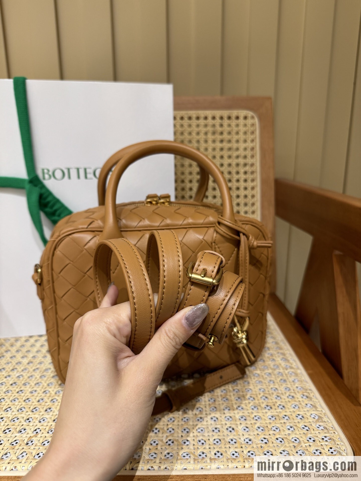 BV Small Getaway Handbag 776736 Light Brown