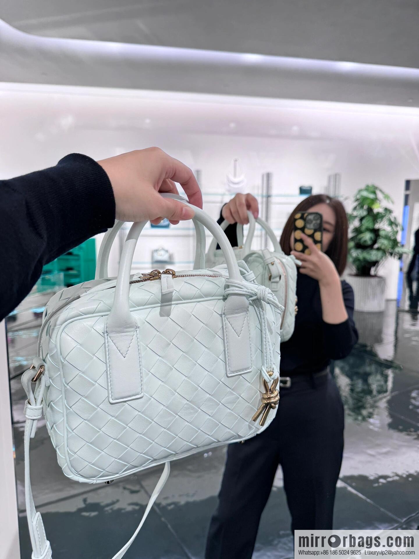 BV S Getaway Handbag 776736 Glacier Blue