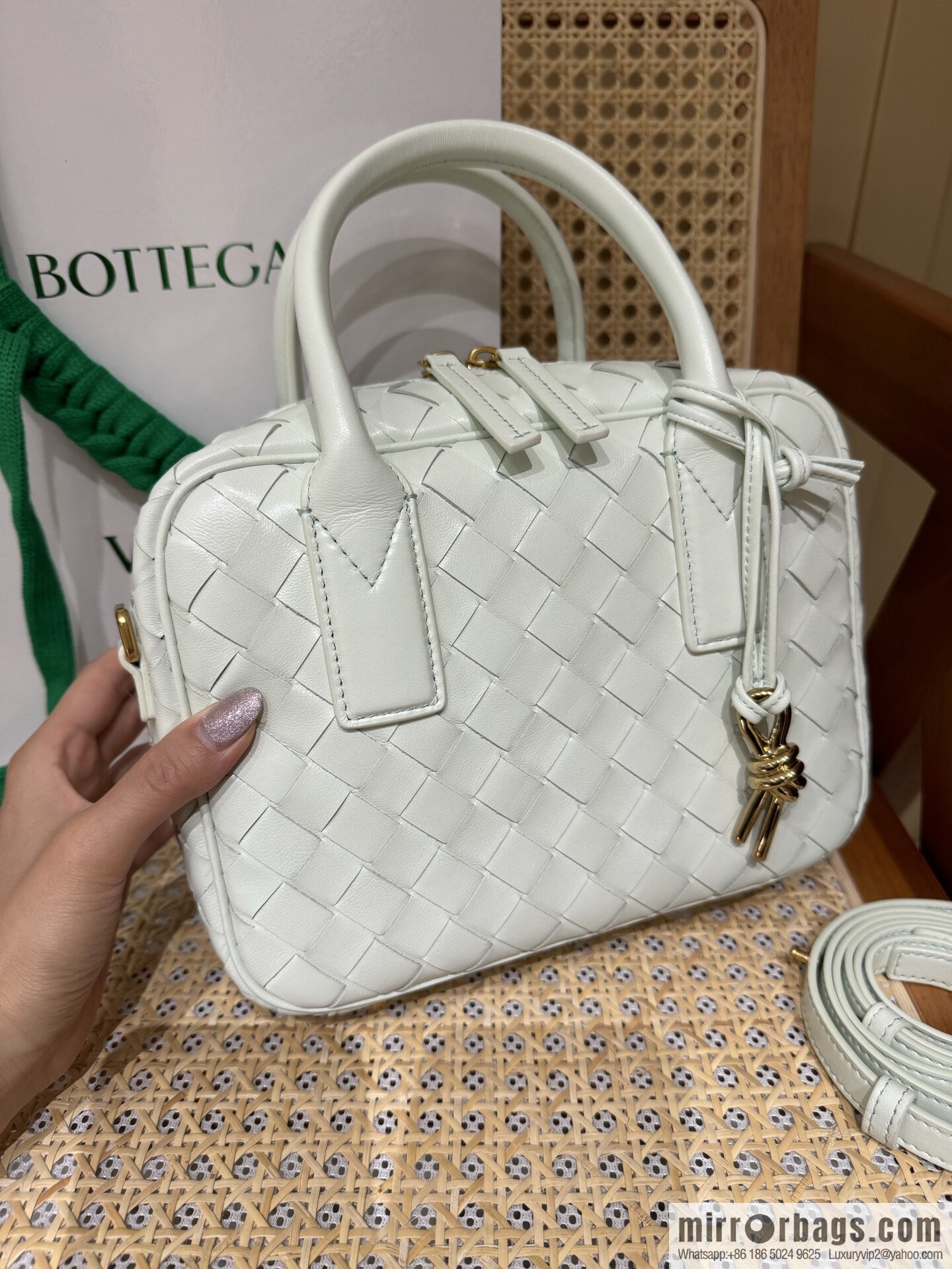 BV S Getaway Handbag 776736 Glacier Blue