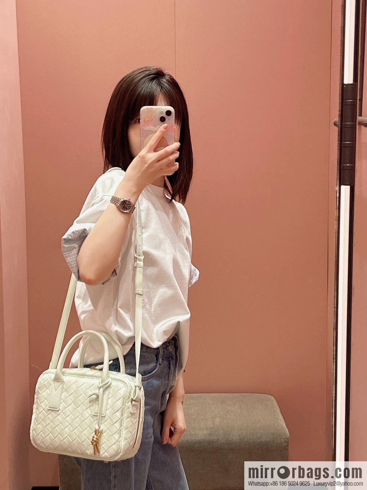 BV Small Getaway Handbag 776736 White