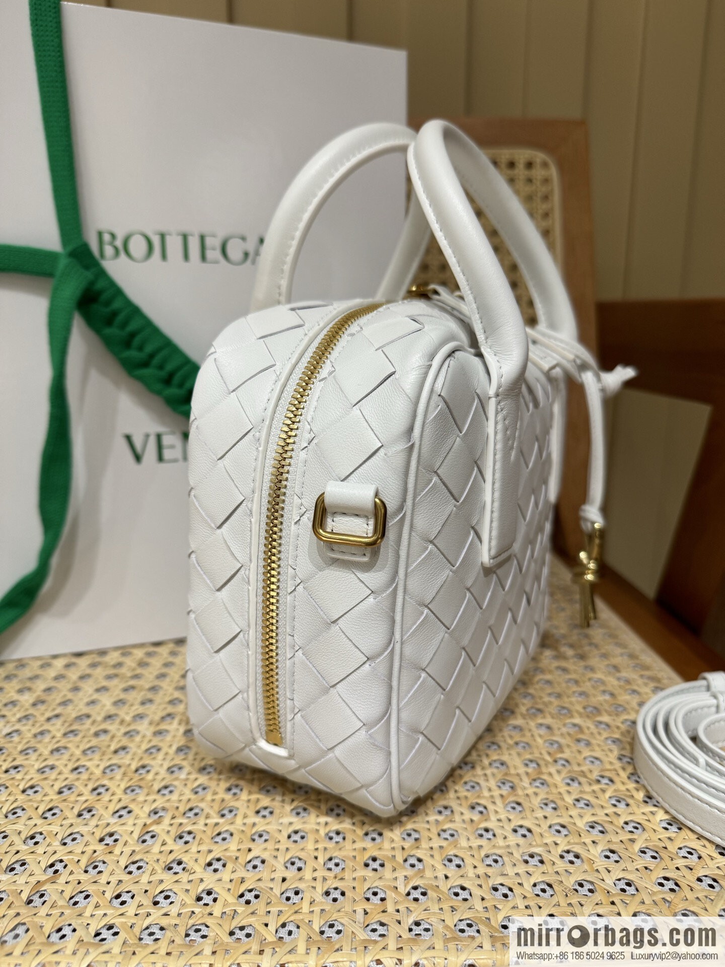 BV Small Getaway Handbag 776736 White