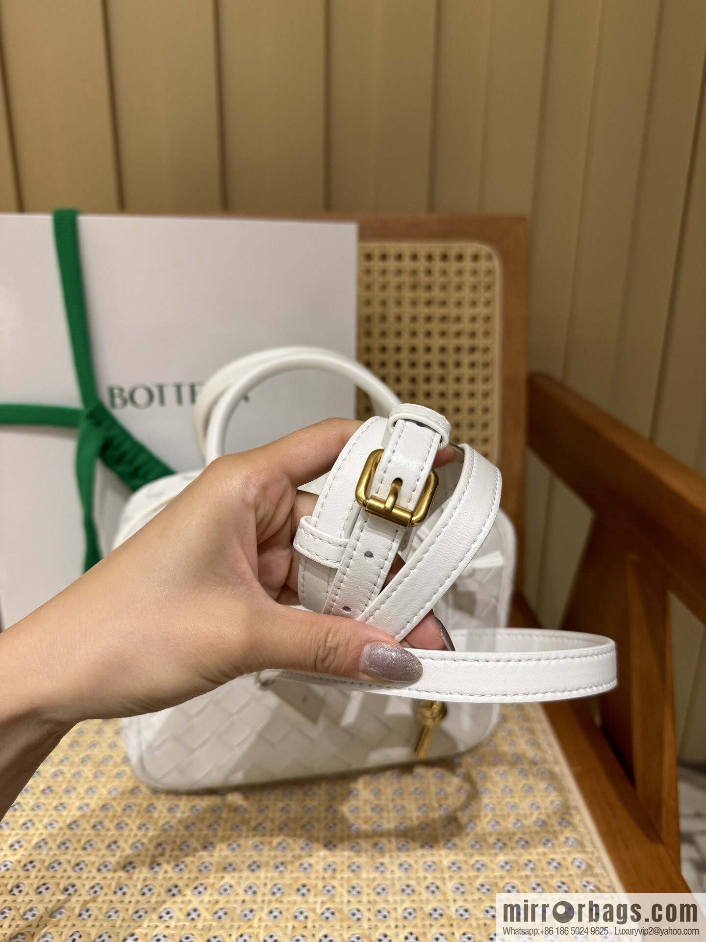 BV Small Getaway Handbag 776736 White