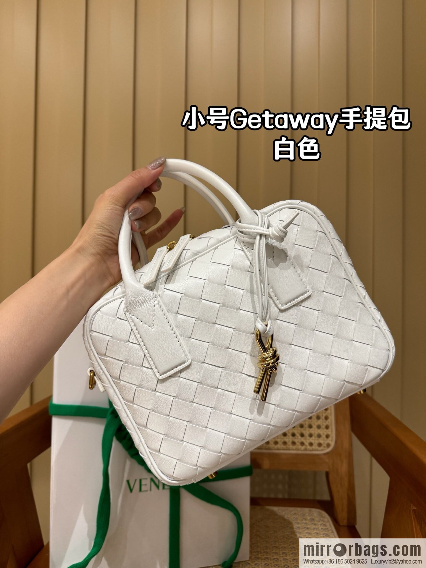 BV Small Getaway Handbag 776736 White