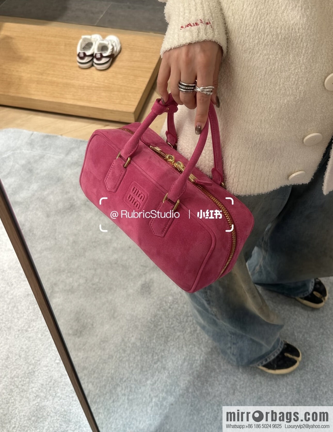 MIUMIU new bowling bag 5BB142 suede