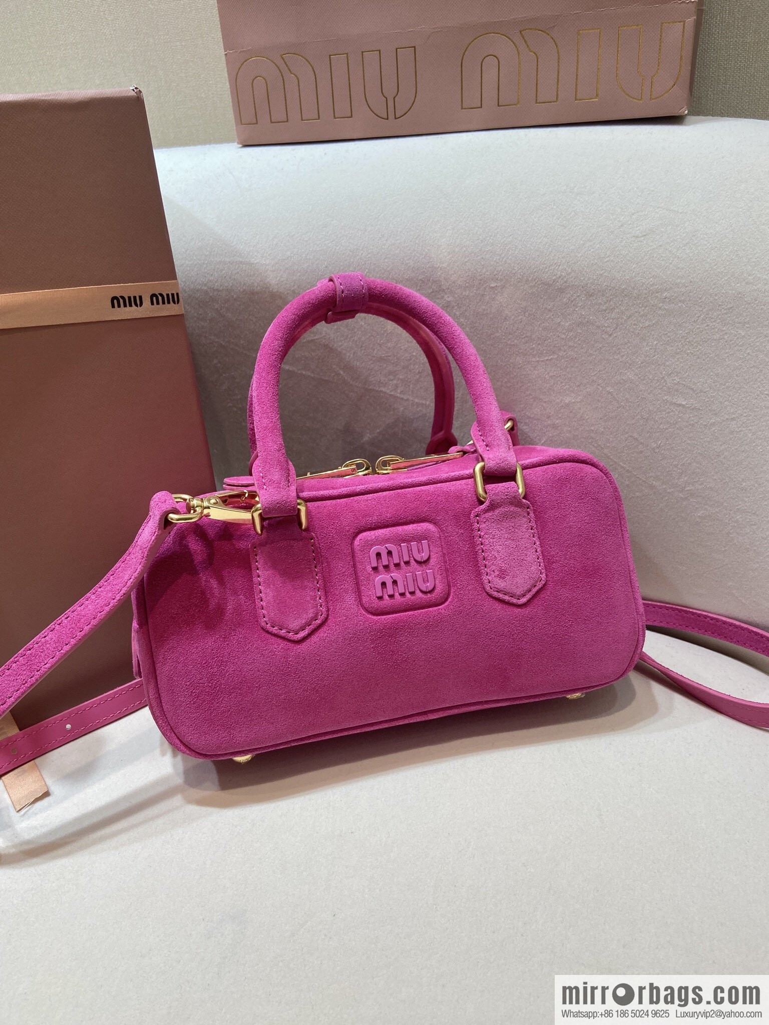 MIUMIU new bowling bag 5BB142 suede