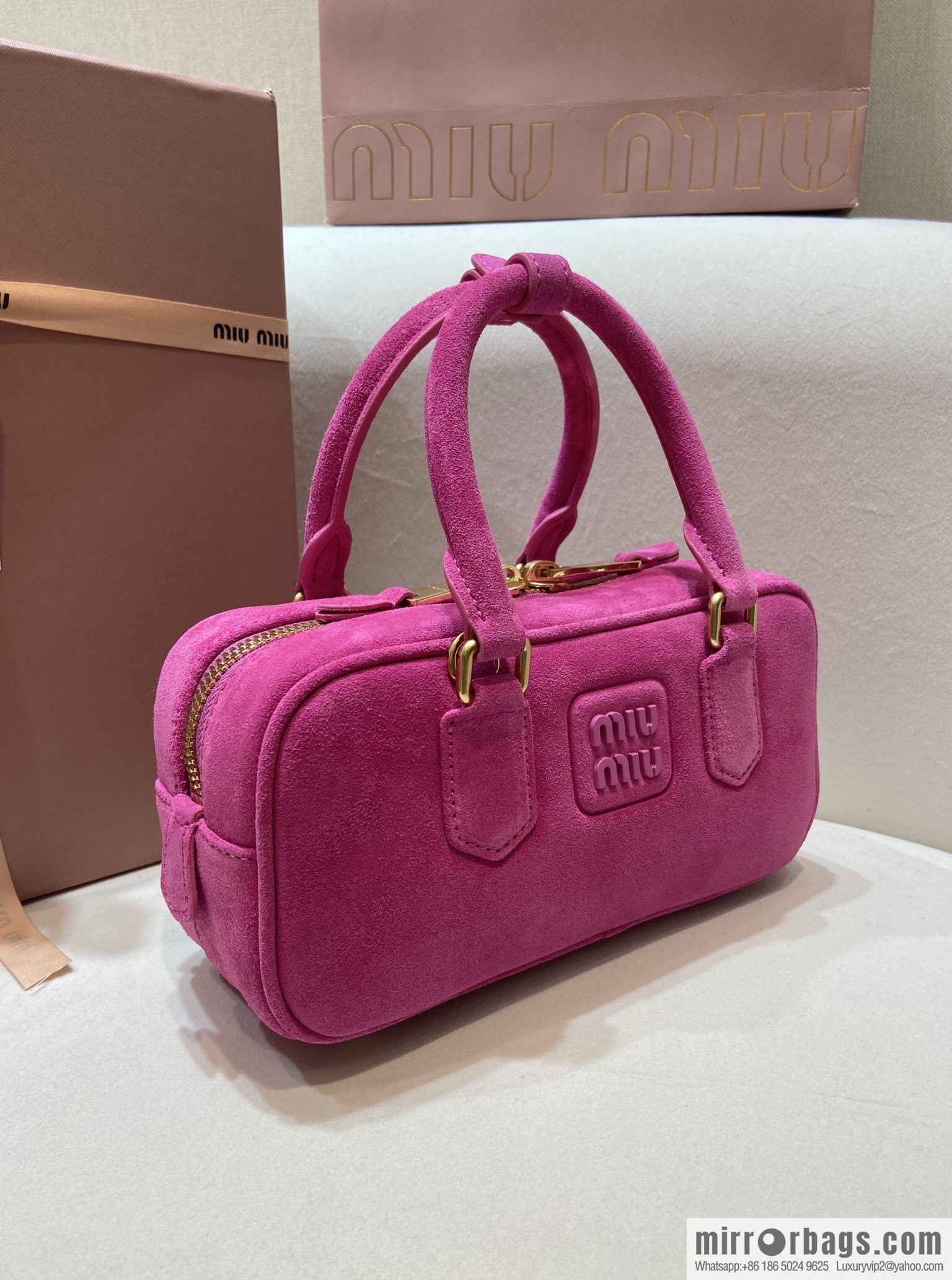 MIUMIU new bowling bag 5BB142 suede