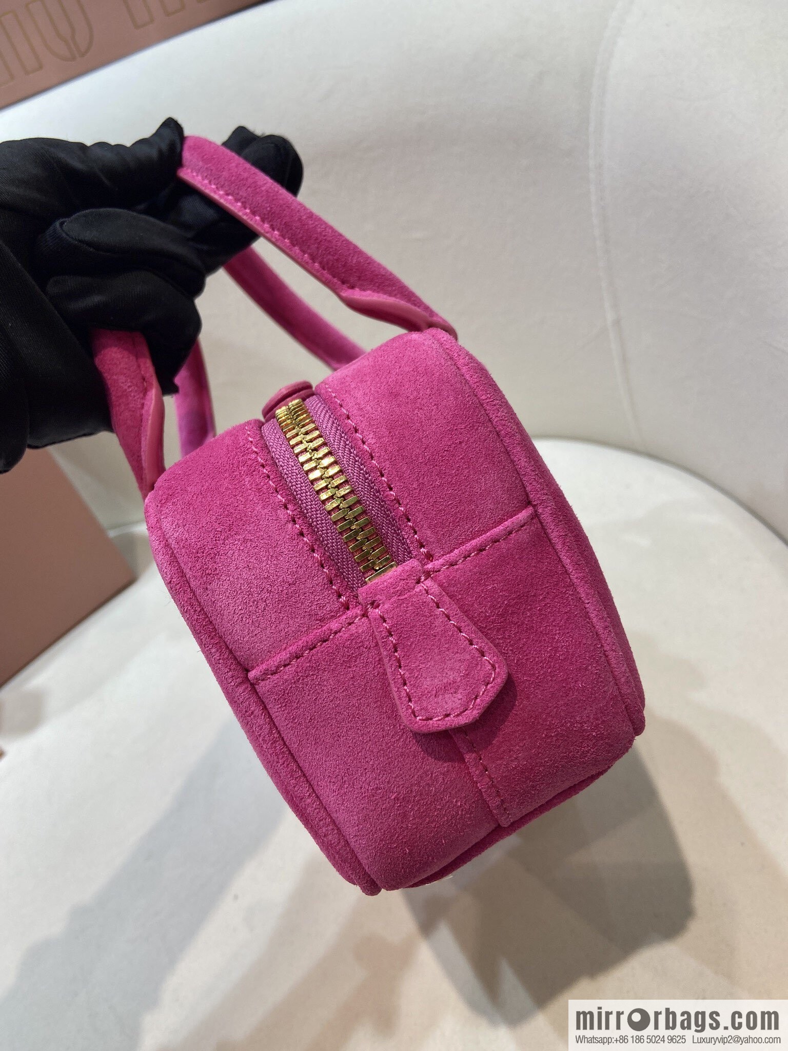 MIUMIU new bowling bag 5BB142 suede