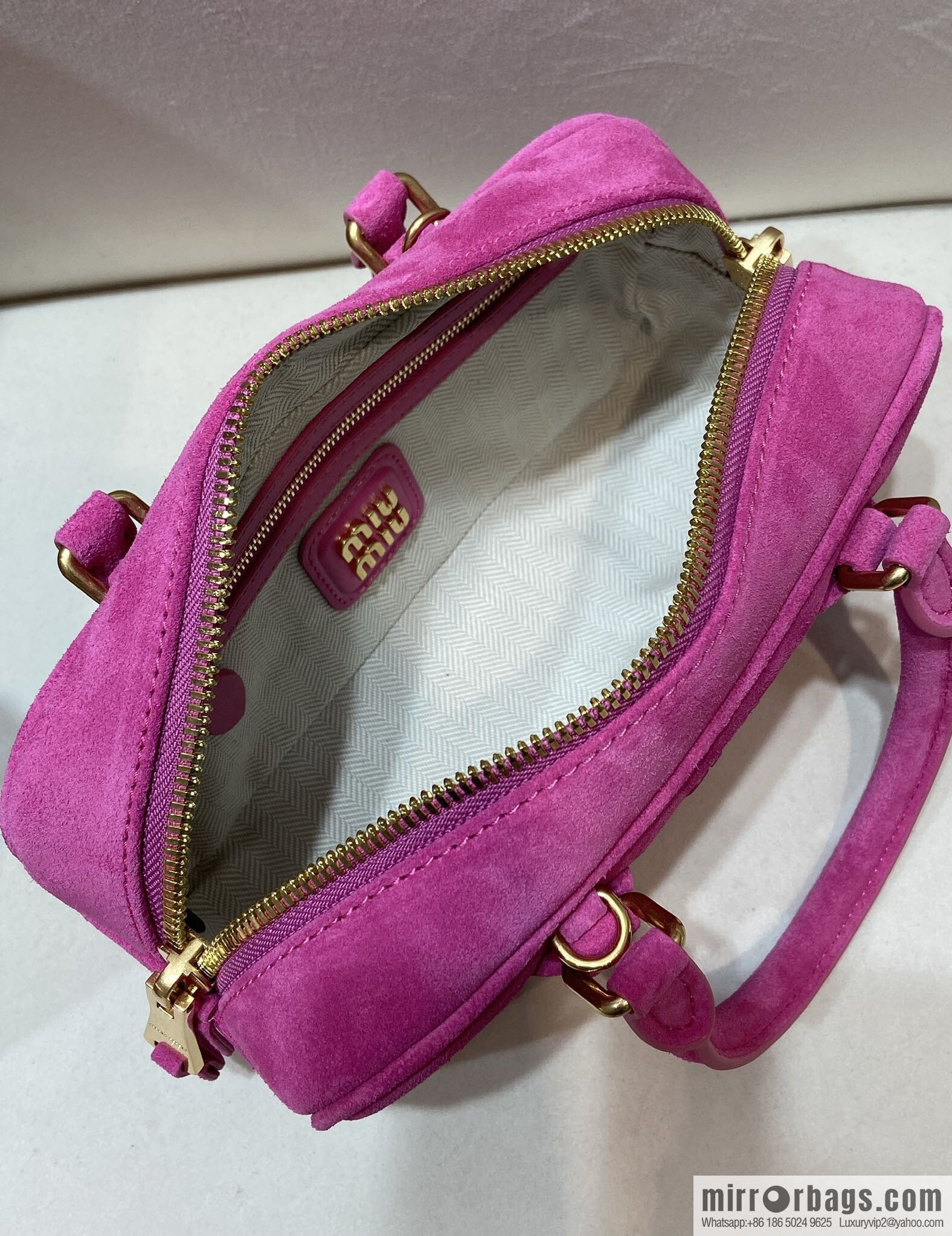 MIUMIU new bowling bag 5BB142 suede