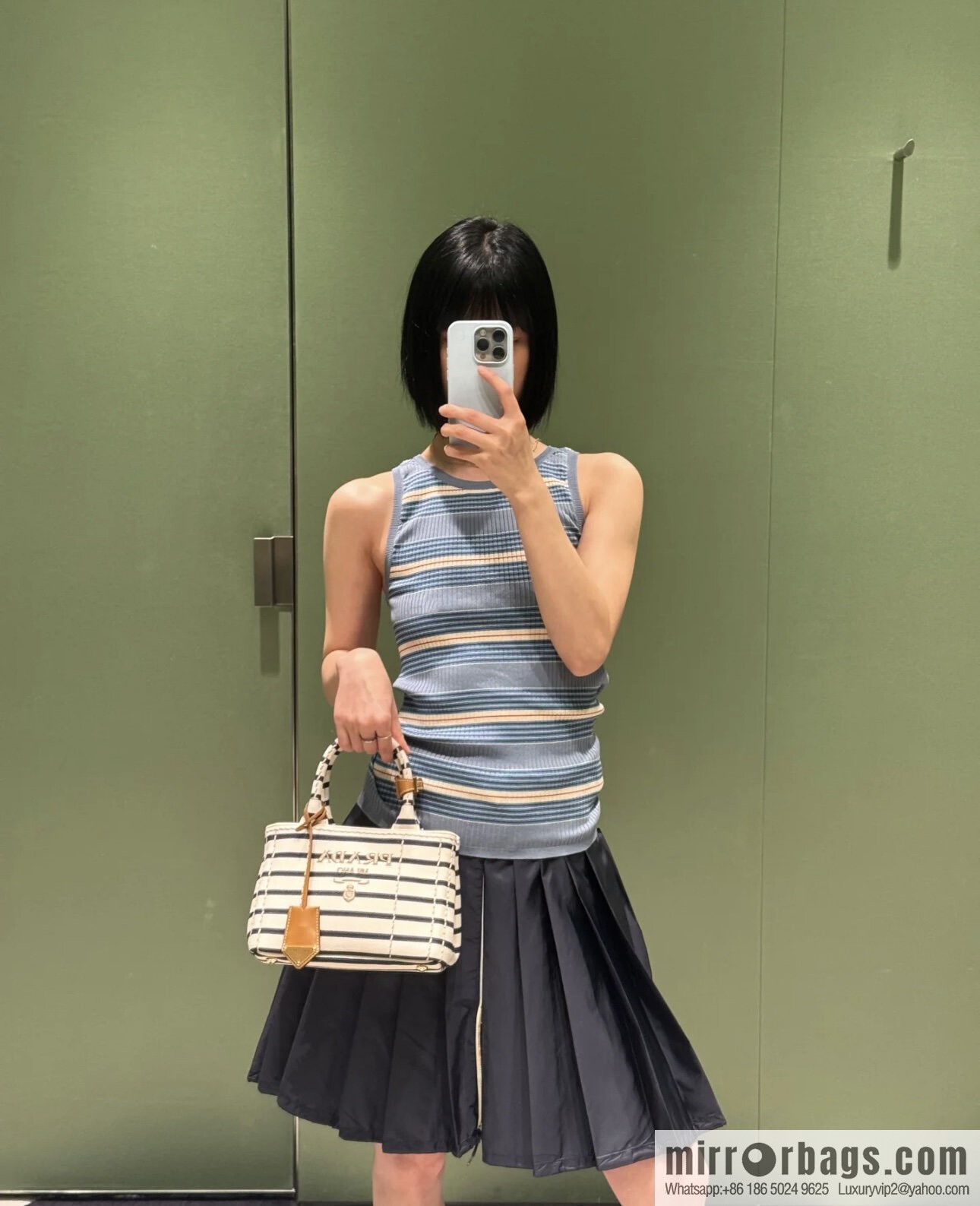 PRADA 🎉 new handbag 🎉 1BA038 🎉🎉 black stripe