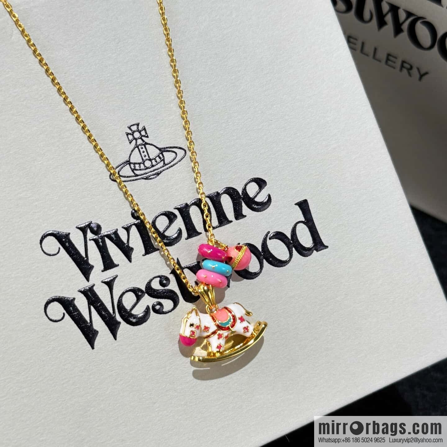 ❗️New ❗️ New ☑️ Vivienne Westwood Macaron Rocking Horse Necklace
