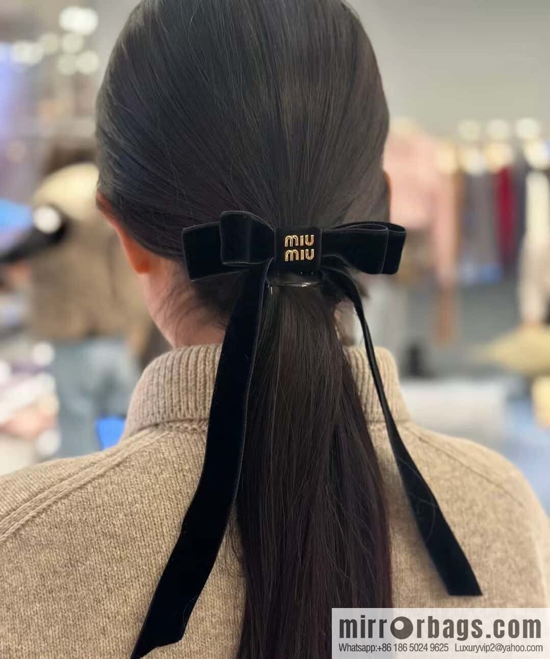 ❗️New ❗️ MIU MIU Miu Black Bow Hairpin Hairpin