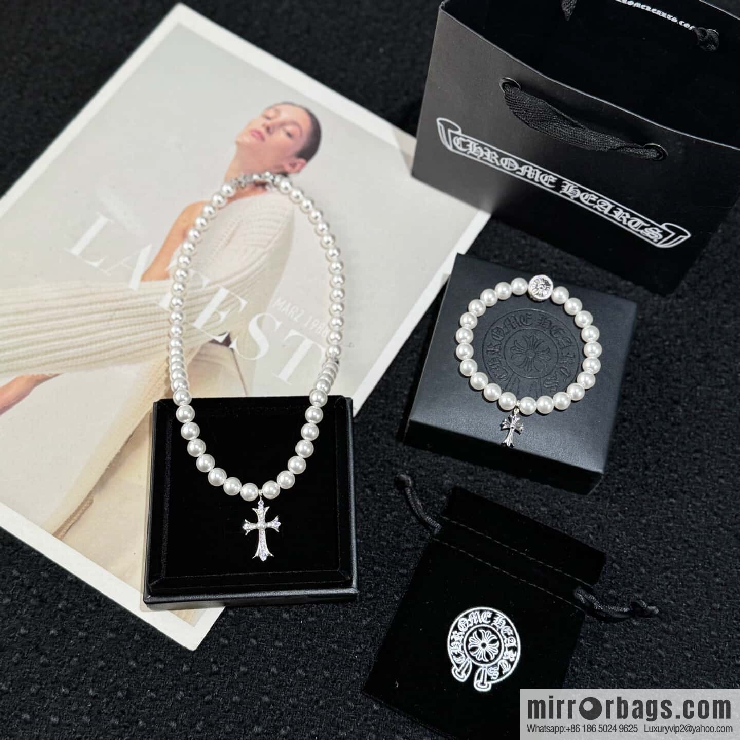 ❗New ❗ ☀ New Croxin Cross Pearl Necklace, Bracelet ☀