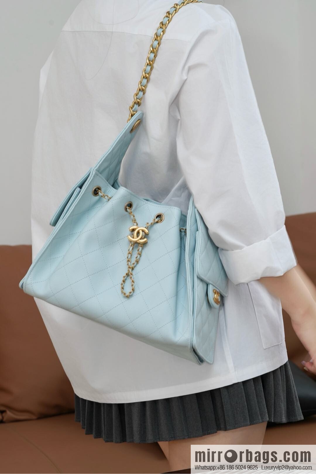 ππ‘ππ§ππ₯ πππ¬ π¬π¦ππ₯π₯ π‘π¨ππ¨ Drawstring Bucket Bag, Tiffany Blue π S AS5293