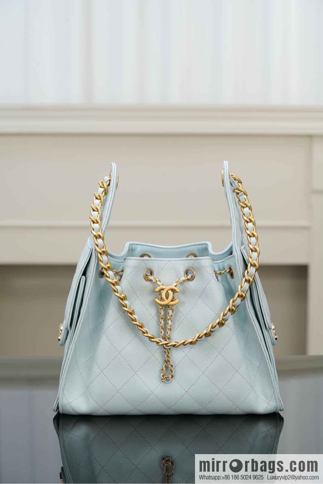 ππ‘ππ§ππ₯ πππ¬ π¬π¦ππ₯π₯ π‘π¨ππ¨ Drawstring Bucket Bag, Tiffany Blue π S AS5293