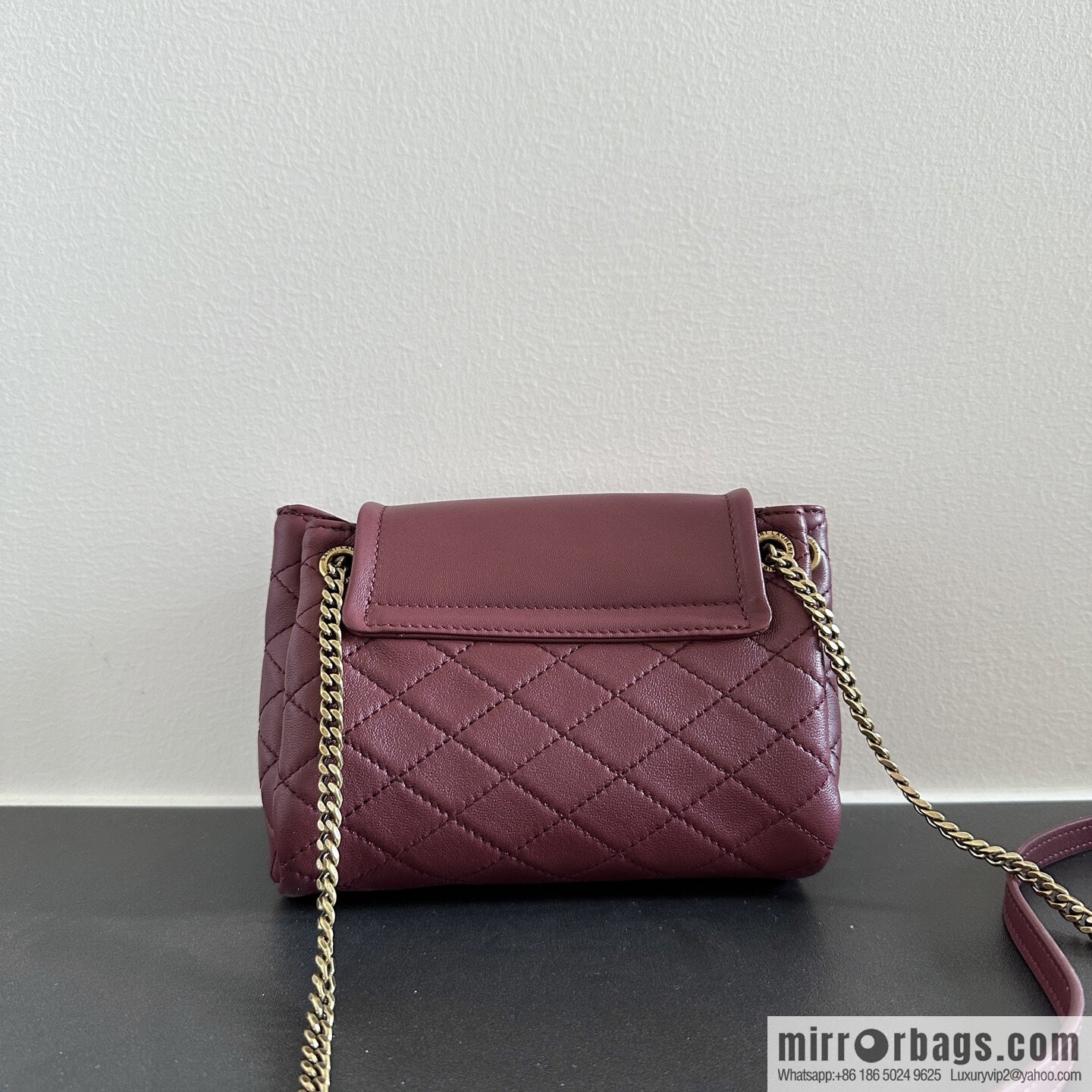 YSL 𝙈𝙊𝙉𝙊𝙂𝙍𝘼𝙈 𝙉𝙊𝙇𝙄𝙏𝘼 sheep leather mini handbag 672738 burgundy