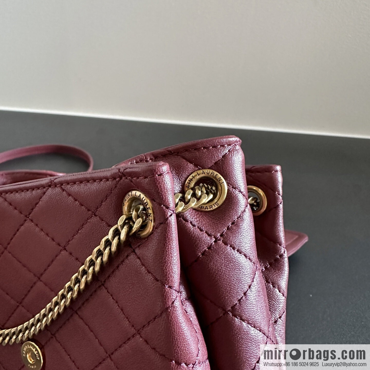 YSL 𝙈𝙊𝙉𝙊𝙂𝙍𝘼𝙈 𝙉𝙊𝙇𝙄𝙏𝘼 sheep leather mini handbag 672738 burgundy