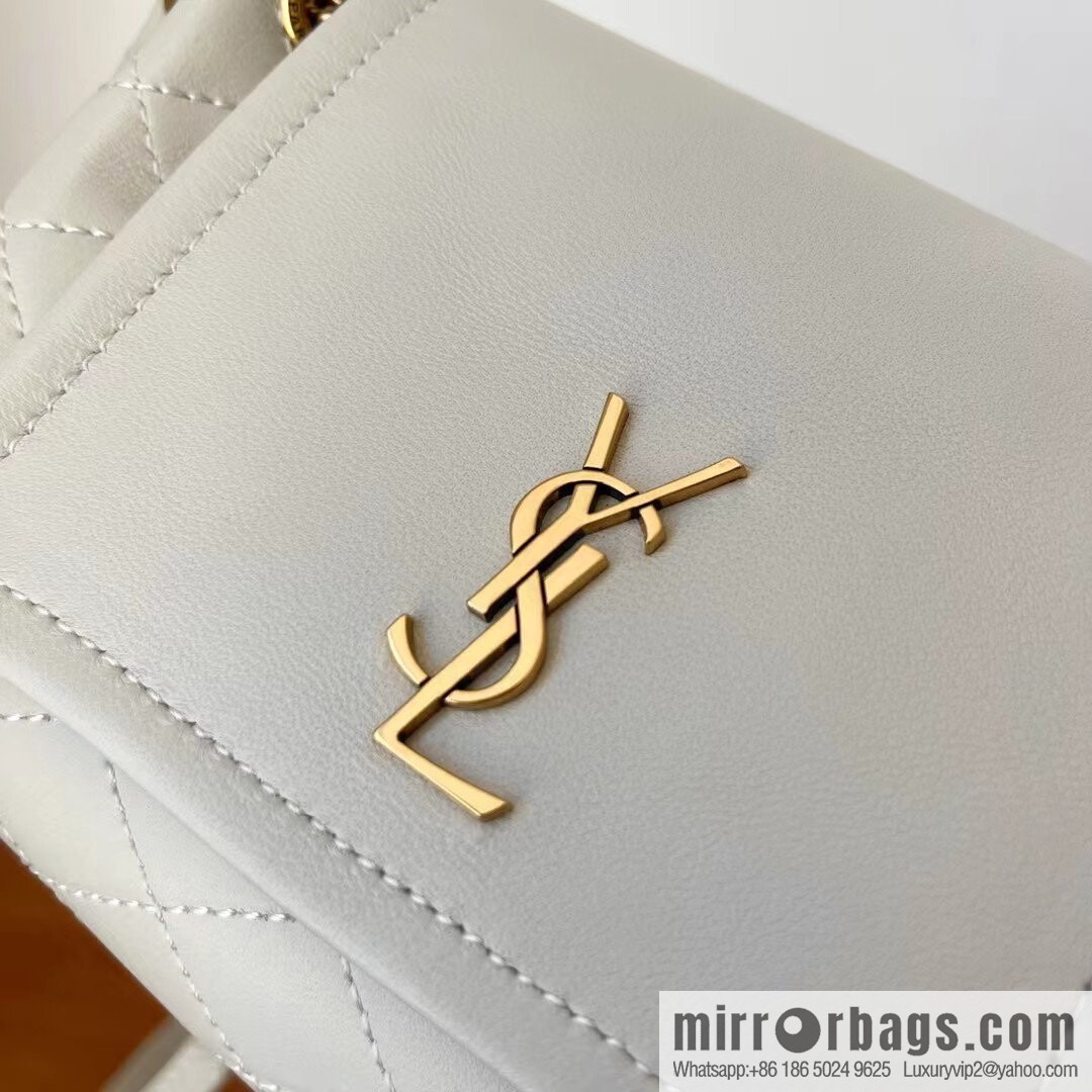 YSL 𝙈𝙊𝙉𝙊𝙂𝙍𝘼𝙈 𝙉𝙊𝙇𝙄𝙏𝘼 sheep leather mini handbag 672738 white