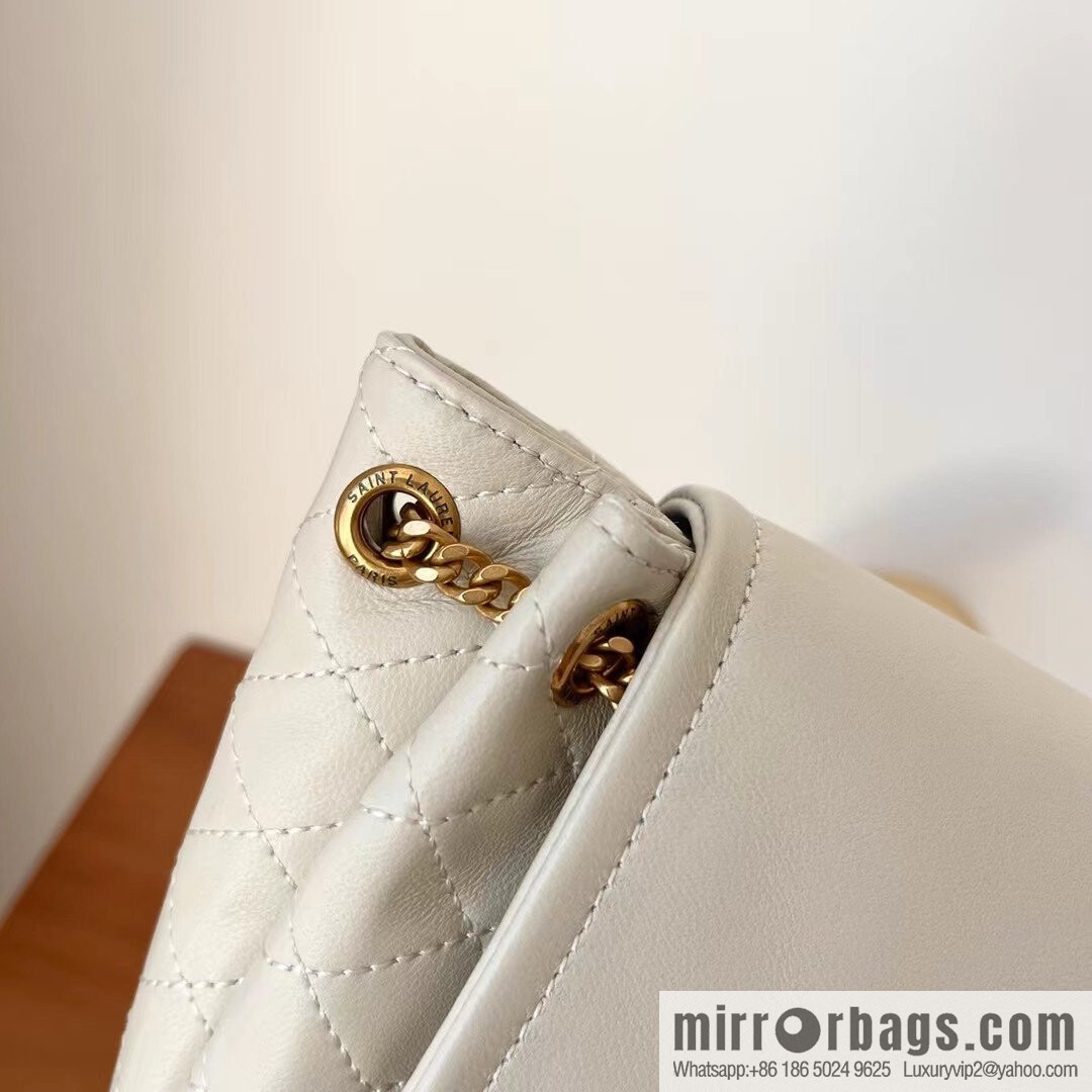 YSL 𝙈𝙊𝙉𝙊𝙂𝙍𝘼𝙈 𝙉𝙊𝙇𝙄𝙏𝘼 sheep leather mini handbag 672738 white