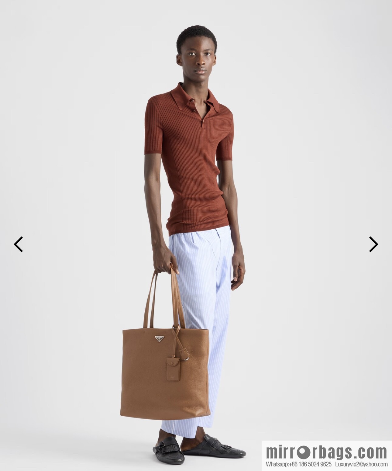 PRADA 🎉 new tote bag 🎉 2VG130 men's 🎉🎉 caramel color
