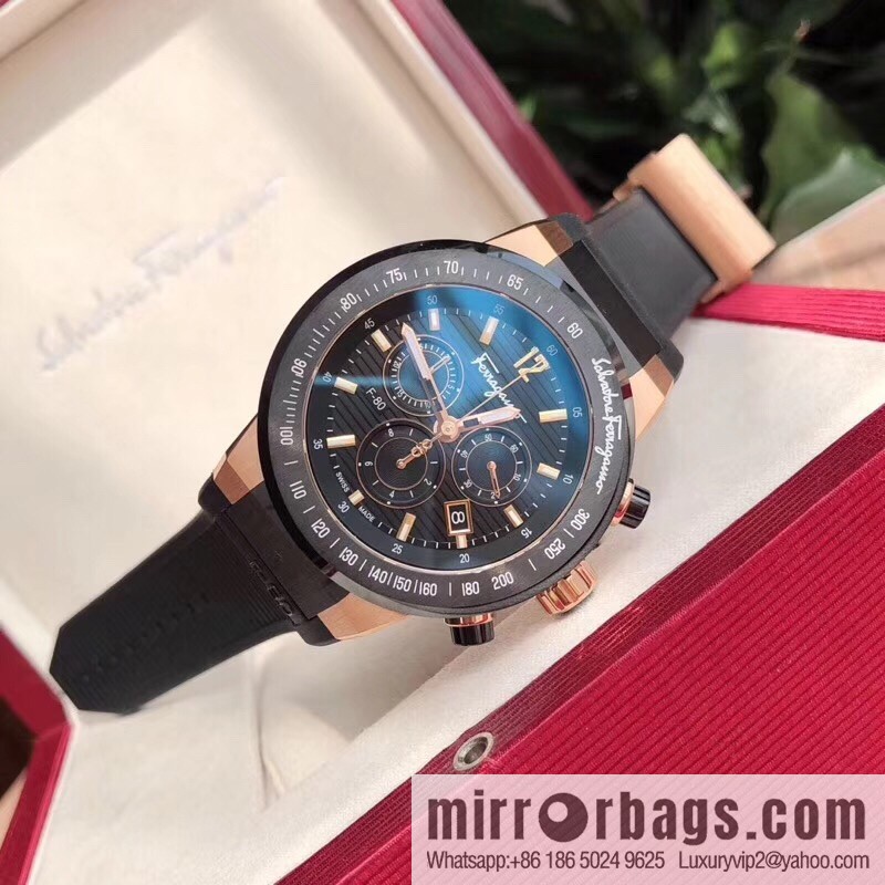 Ferragamo F80 flagship series quartz chronograph, two-color men's model, men's watch! Watch diameter 43mm
