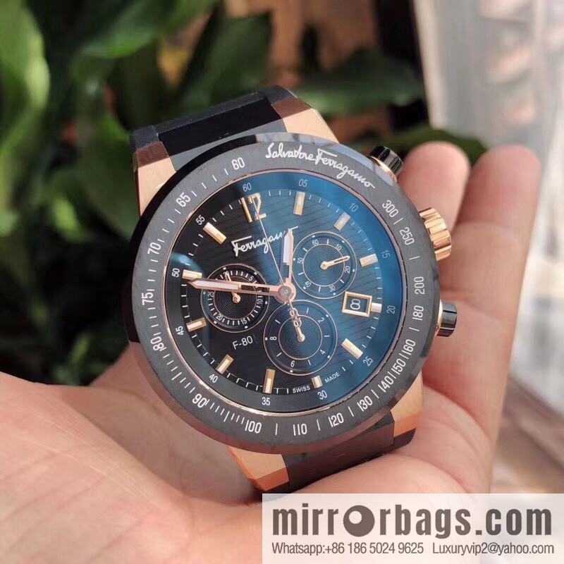 Ferragamo F80 flagship series quartz chronograph, two-color men's model, men's watch! Watch diameter 43mm