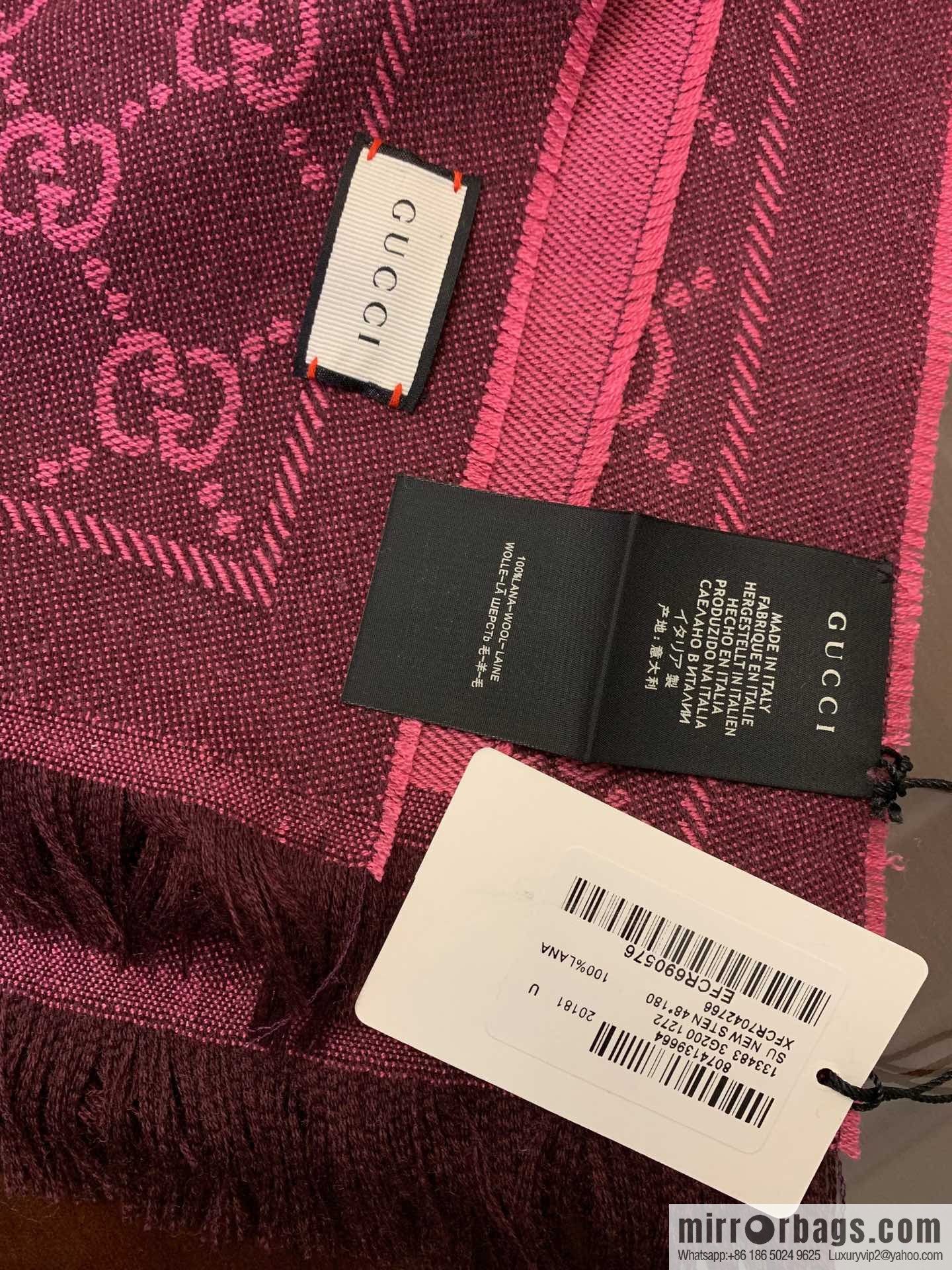 GUCCI Gucci GG jacquard fringed double-sided jacquard wool scarf