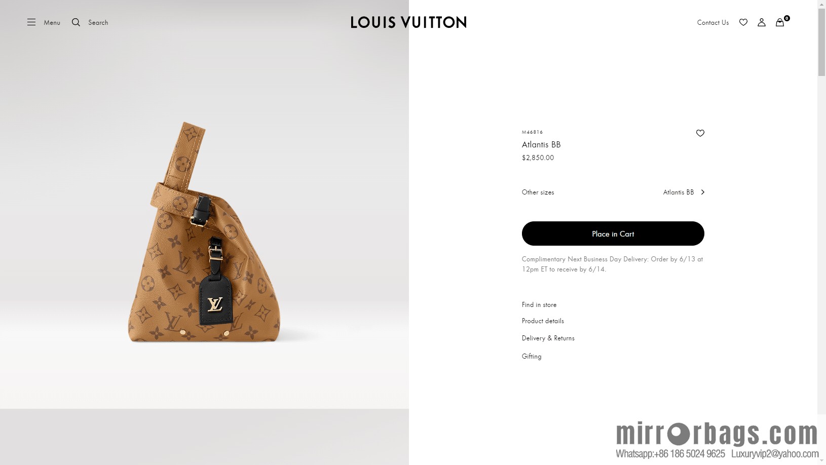 LV M46816 ATLANTIS BB handbag