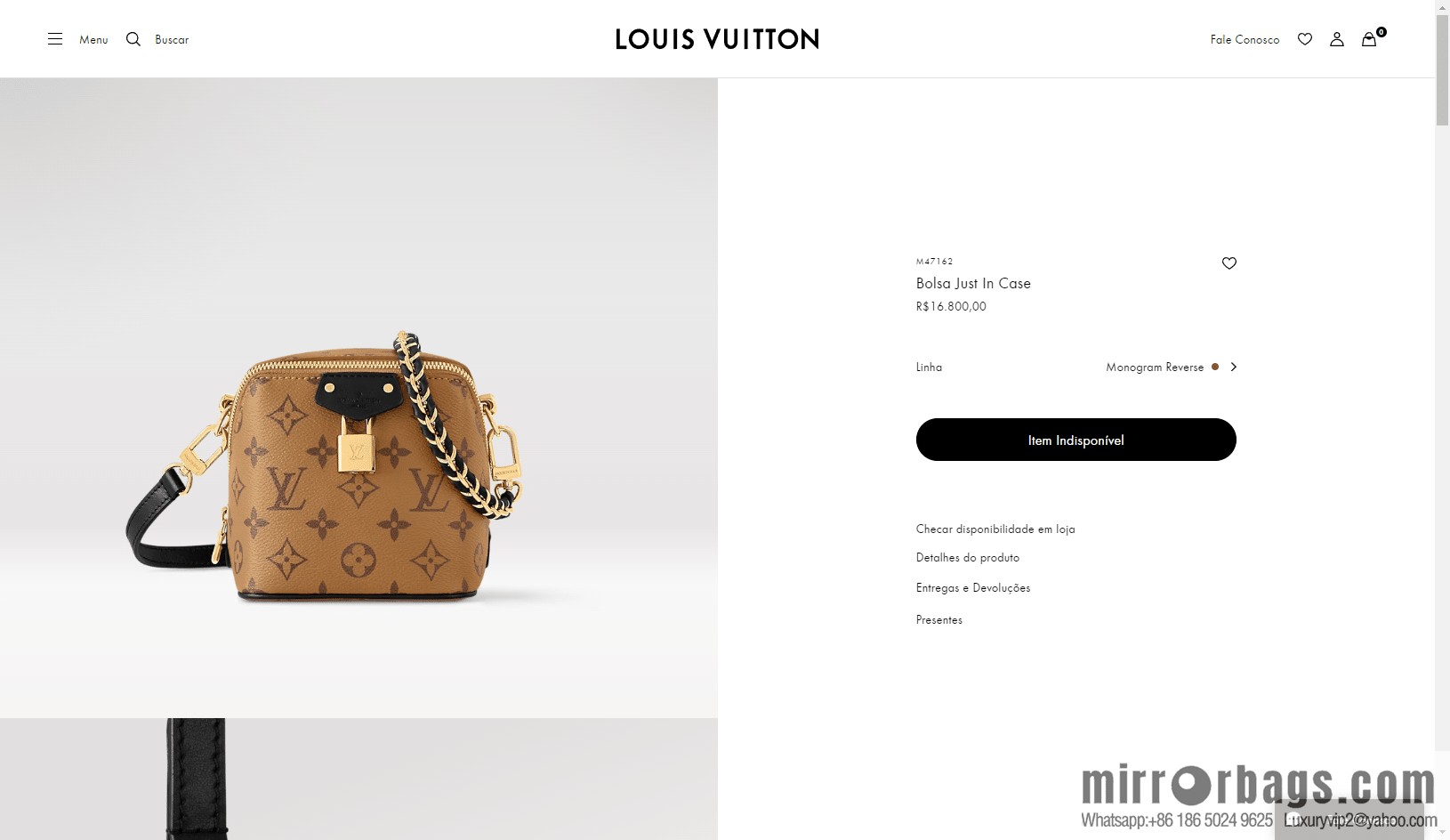 LV M47162 Bolsa Just In Case