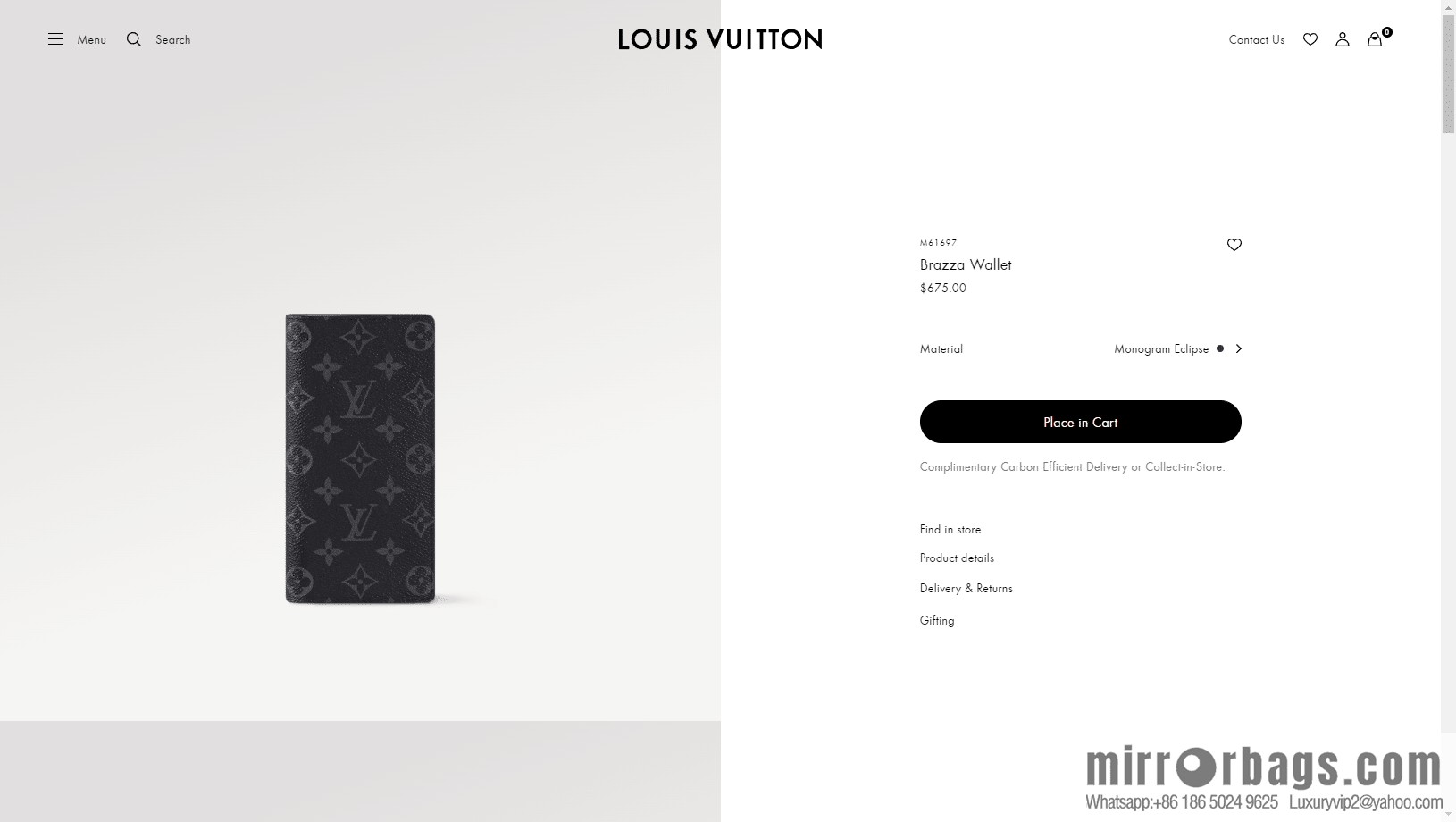 LV Brazza Wallet M61697 Premium