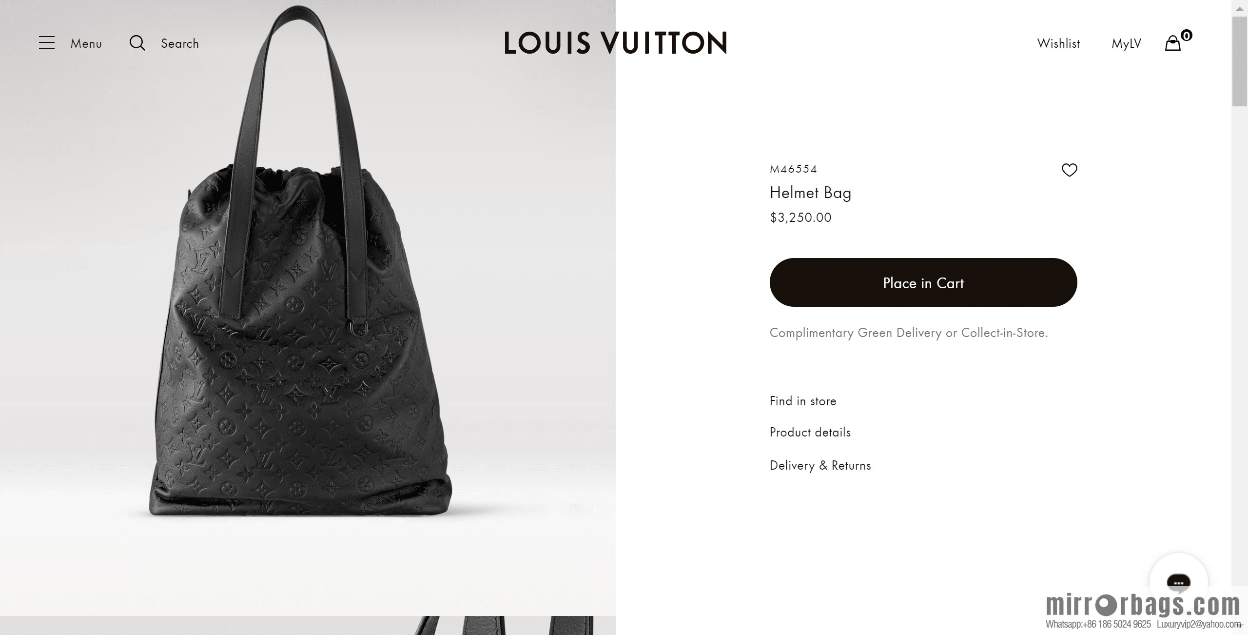 LV M46554 Helmet Bag