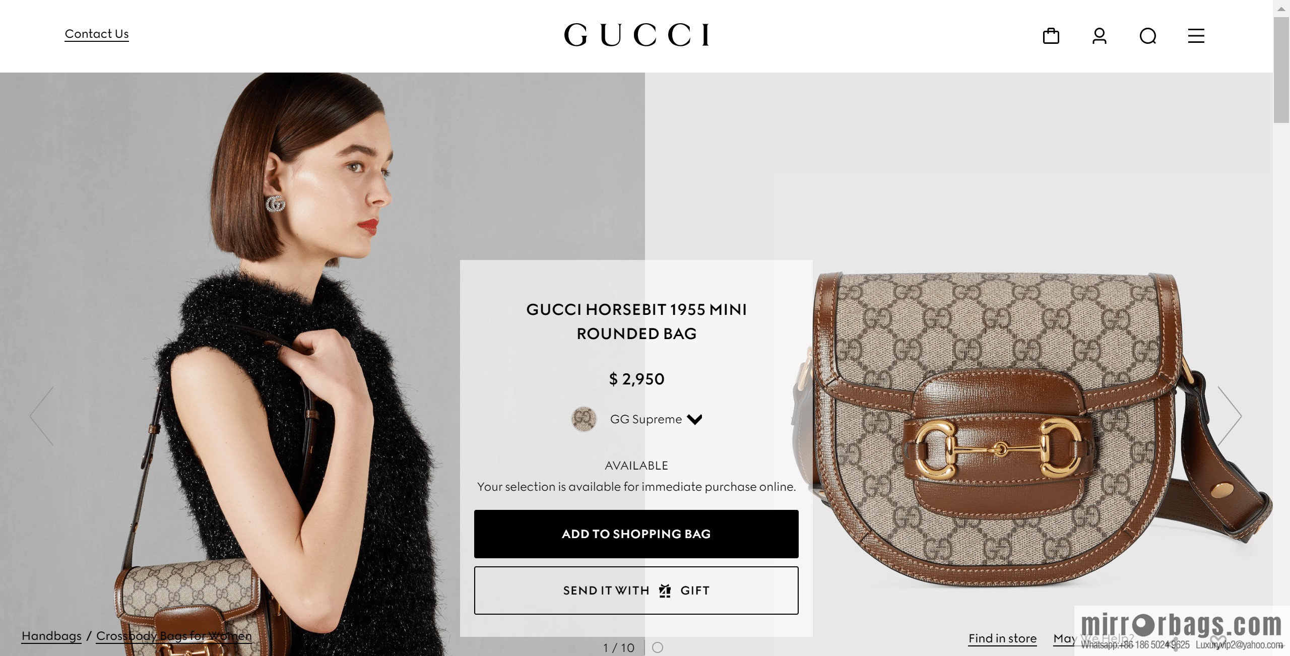 GUCCI HORSEBIT 1955 MINI ROUNDED BAG 760191 92TCG 8563