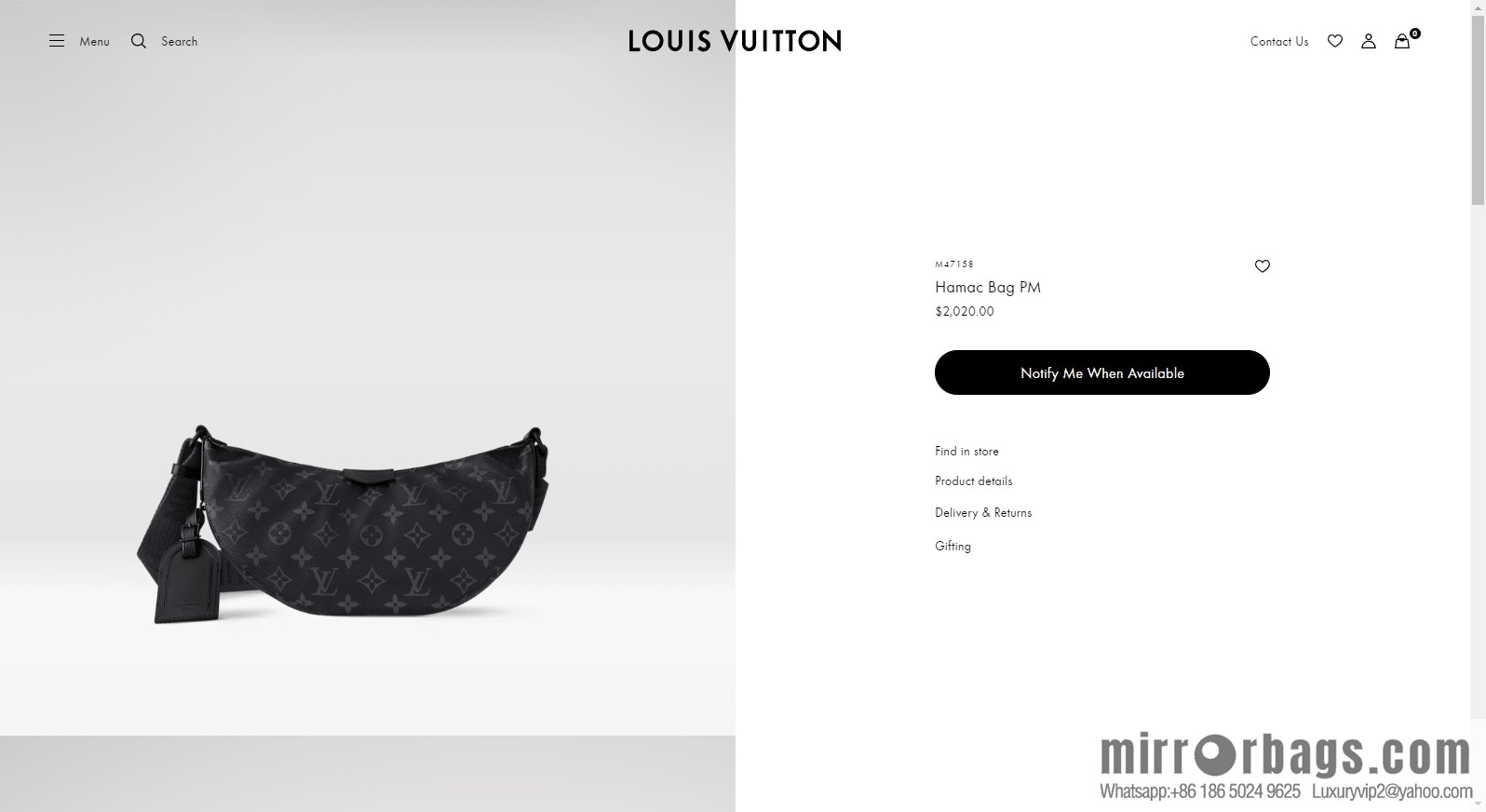 LV M47158 HAMAC small handbag