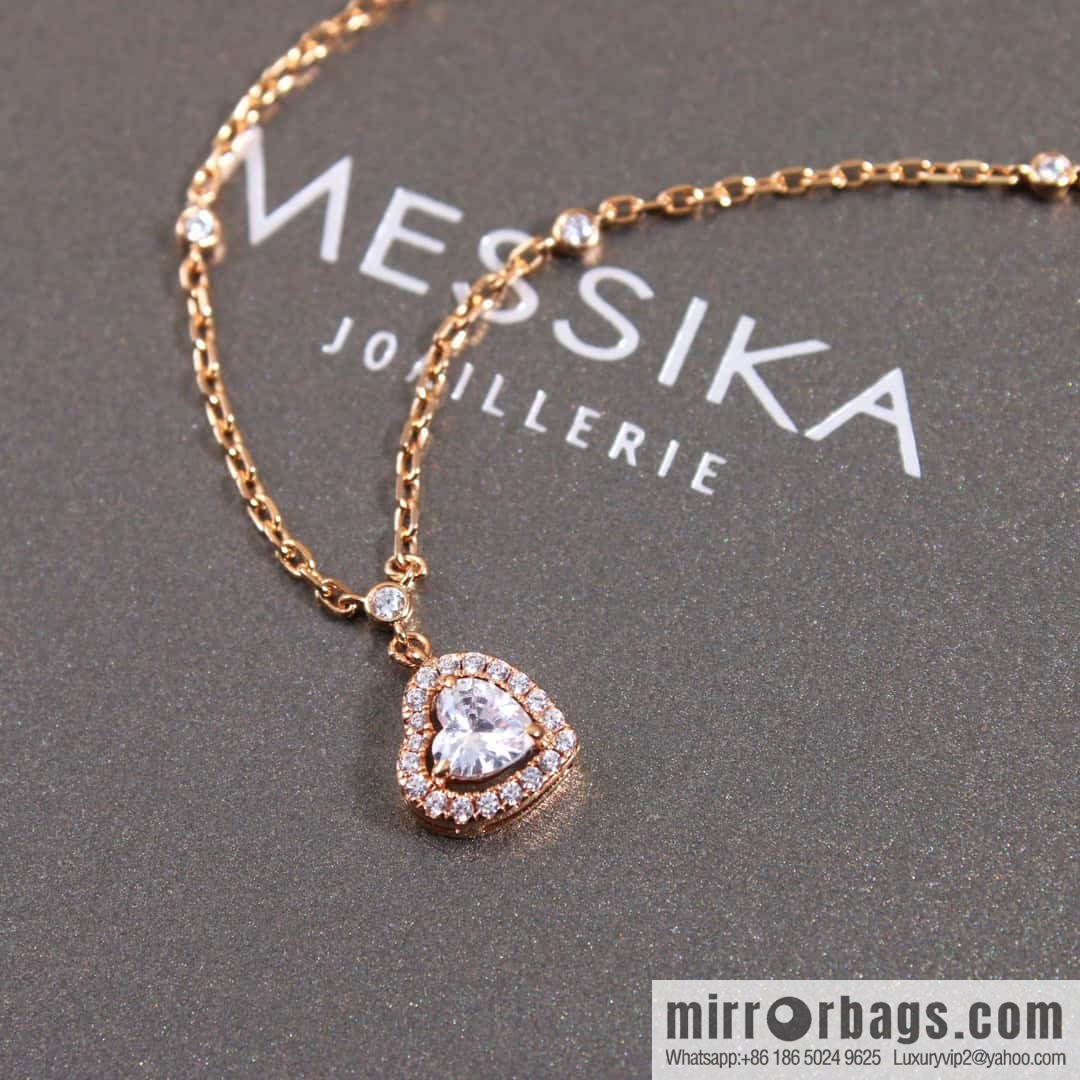 ☀️Messika JOY CEUR peach heart love diamond necklace ☀️