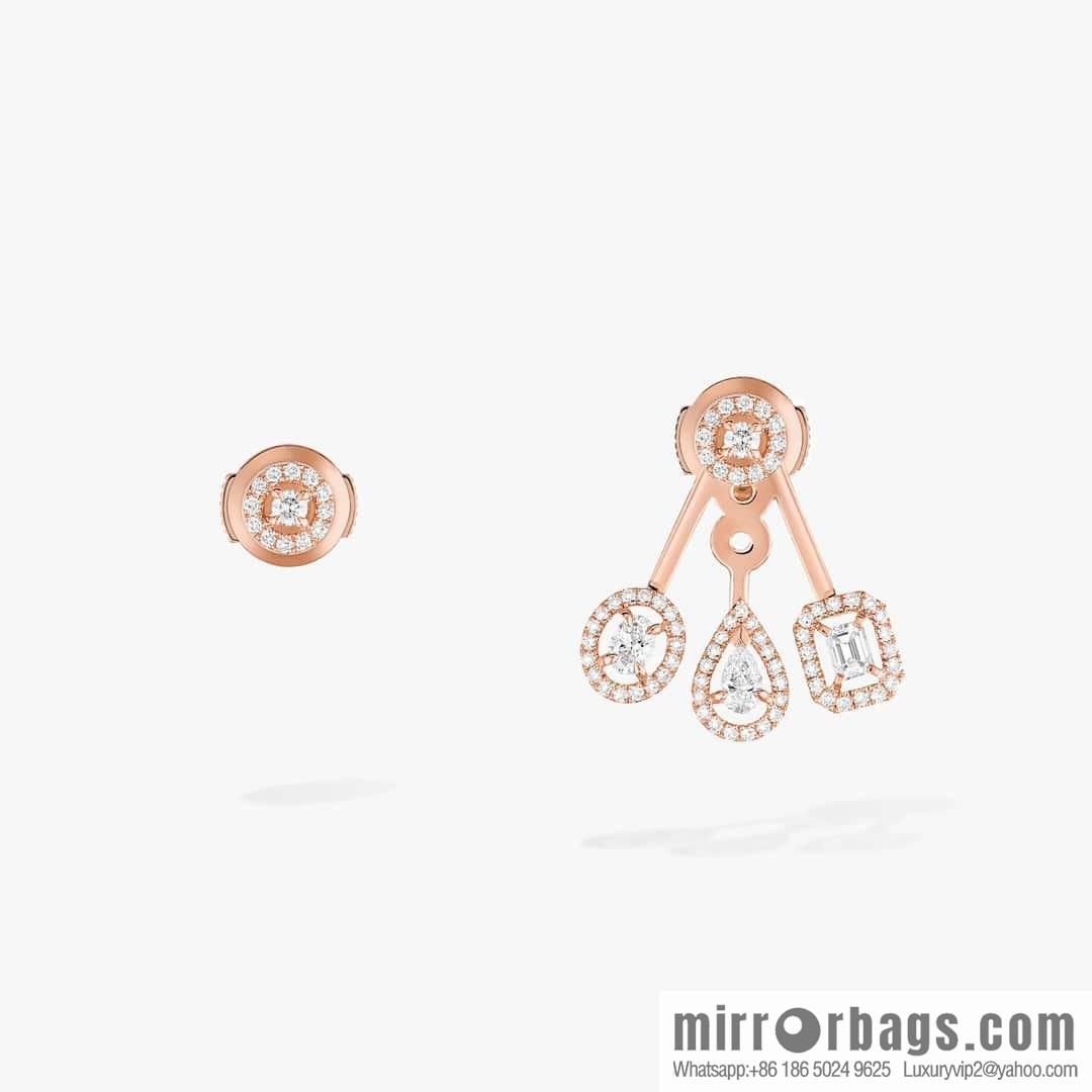 ☀️Messika MY TWIN TRIO Diamond Asymmetrical Stud Earrings ☀️