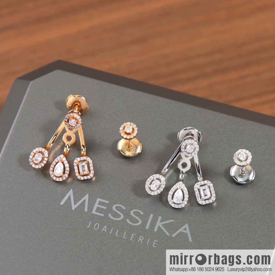 ☀️Messika MY TWIN TRIO Diamond Asymmetrical Stud Earrings ☀️