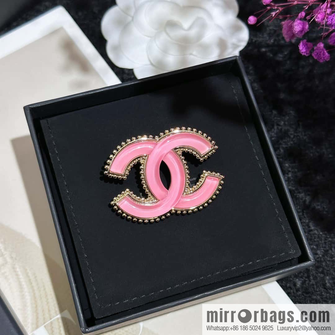 ❗️New ❗️ ☀️ New ☑️ Chanel Double C Pink Glazed Brooch ☀️