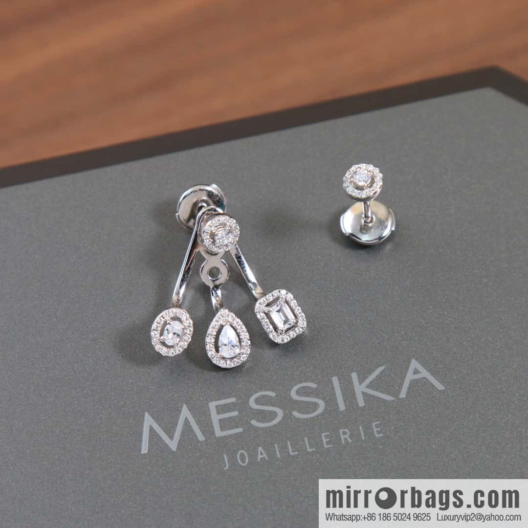 ☀️Messika MY TWIN TRIO Diamond Asymmetrical Stud Earrings ☀️