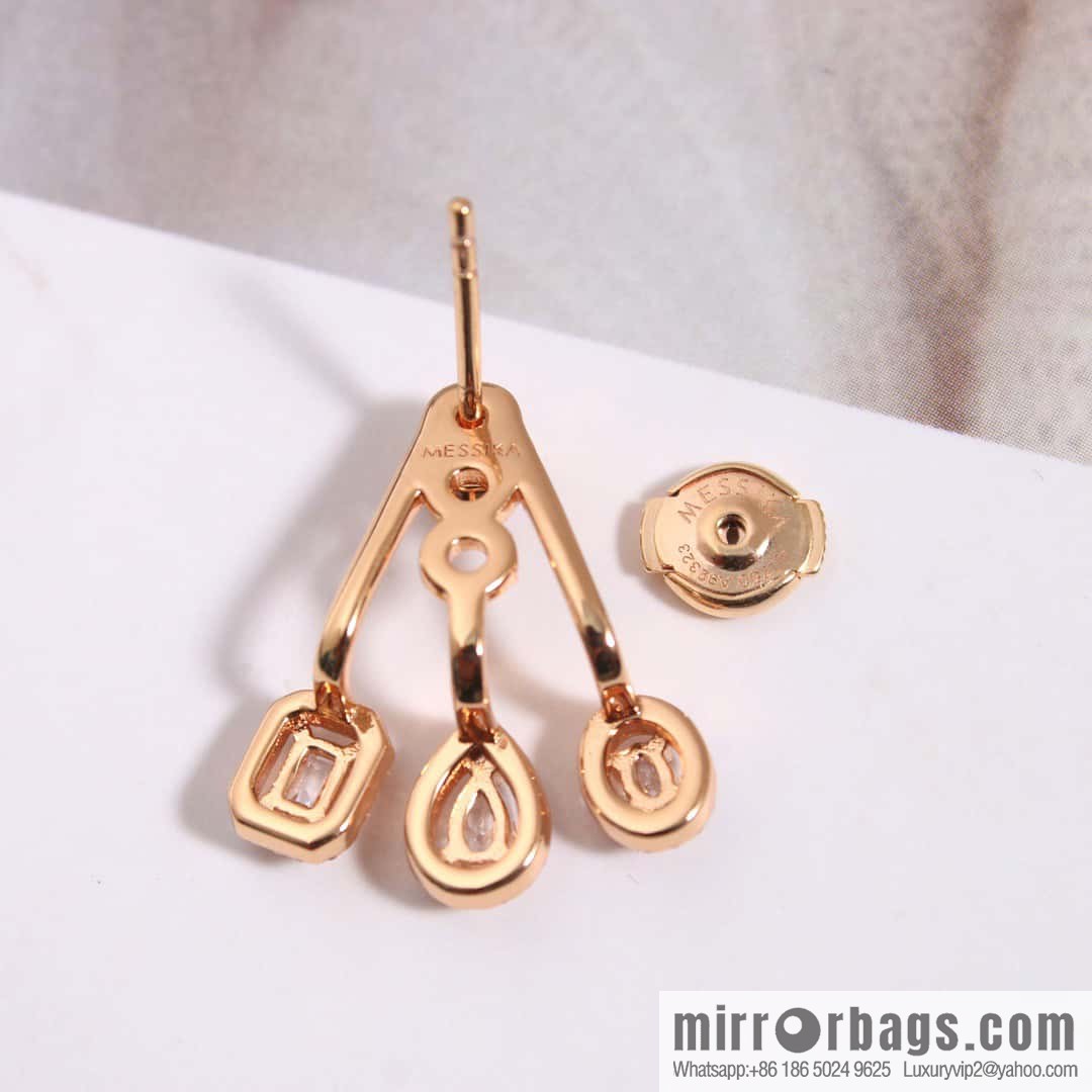 ☀️Messika MY TWIN TRIO Diamond Asymmetrical Stud Earrings ☀️