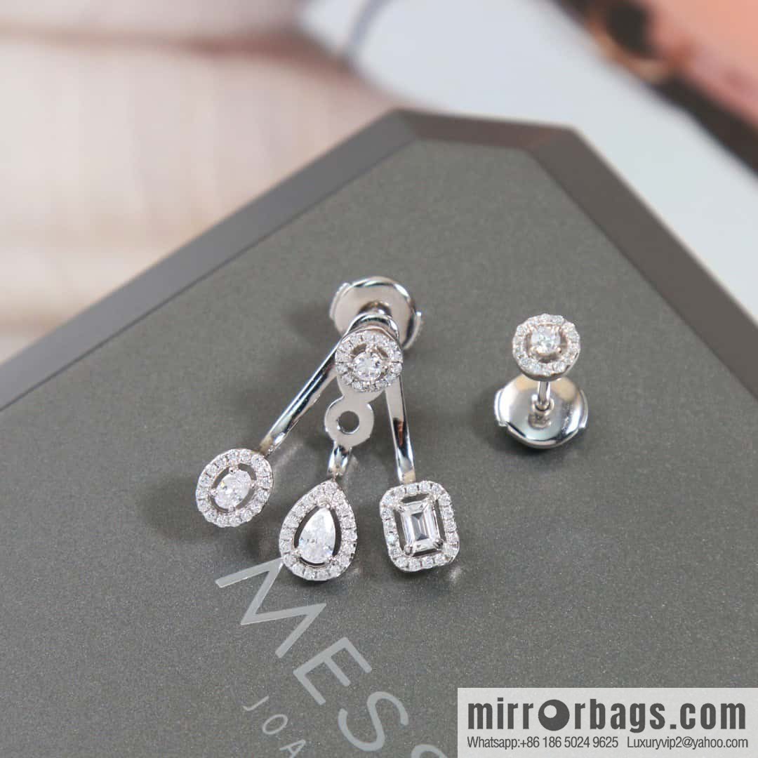 ☀️Messika MY TWIN TRIO Diamond Asymmetrical Stud Earrings ☀️